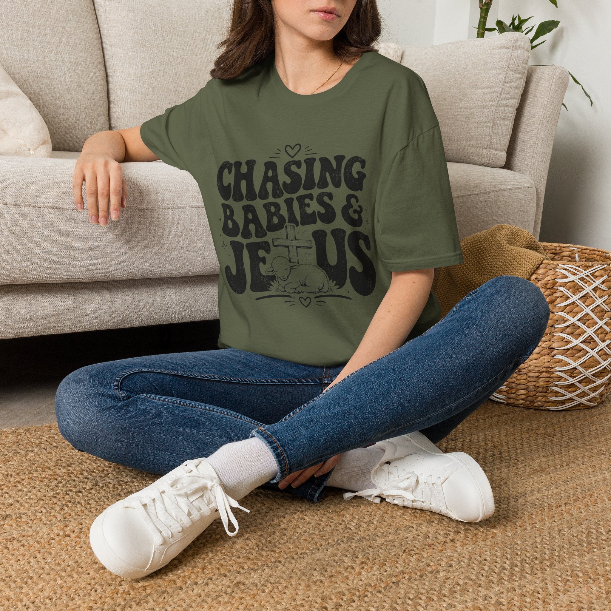 Chasing Babies & Jesus T-Shirt — Retro Christian Faith Graphic Tee