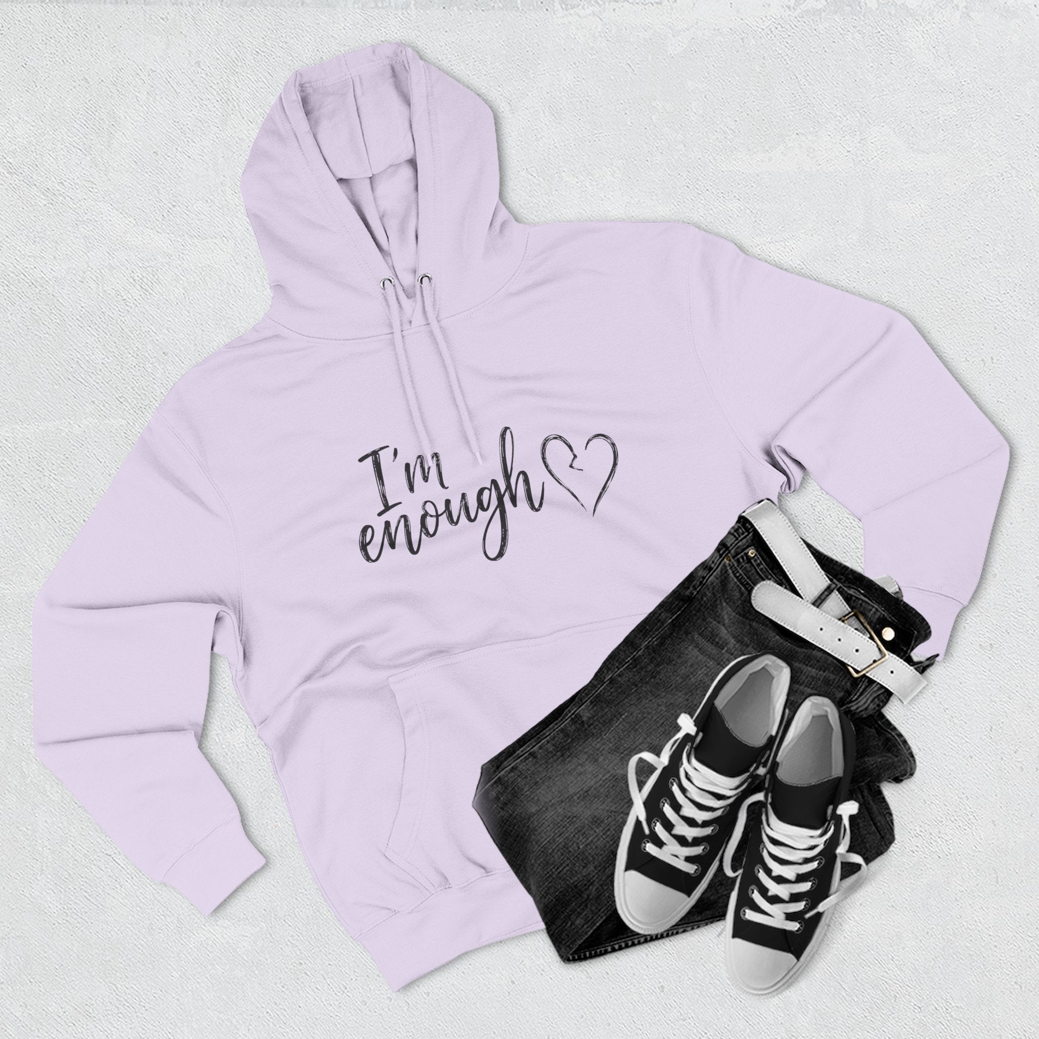 I'm Enough Fleece Hoodie - Self-Love Comfort Pullover