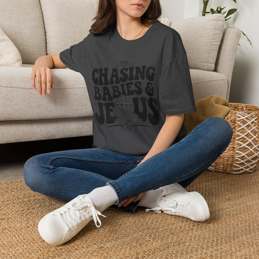 Chasing Babies & Jesus T-Shirt — Retro Christian Faith Graphic Tee