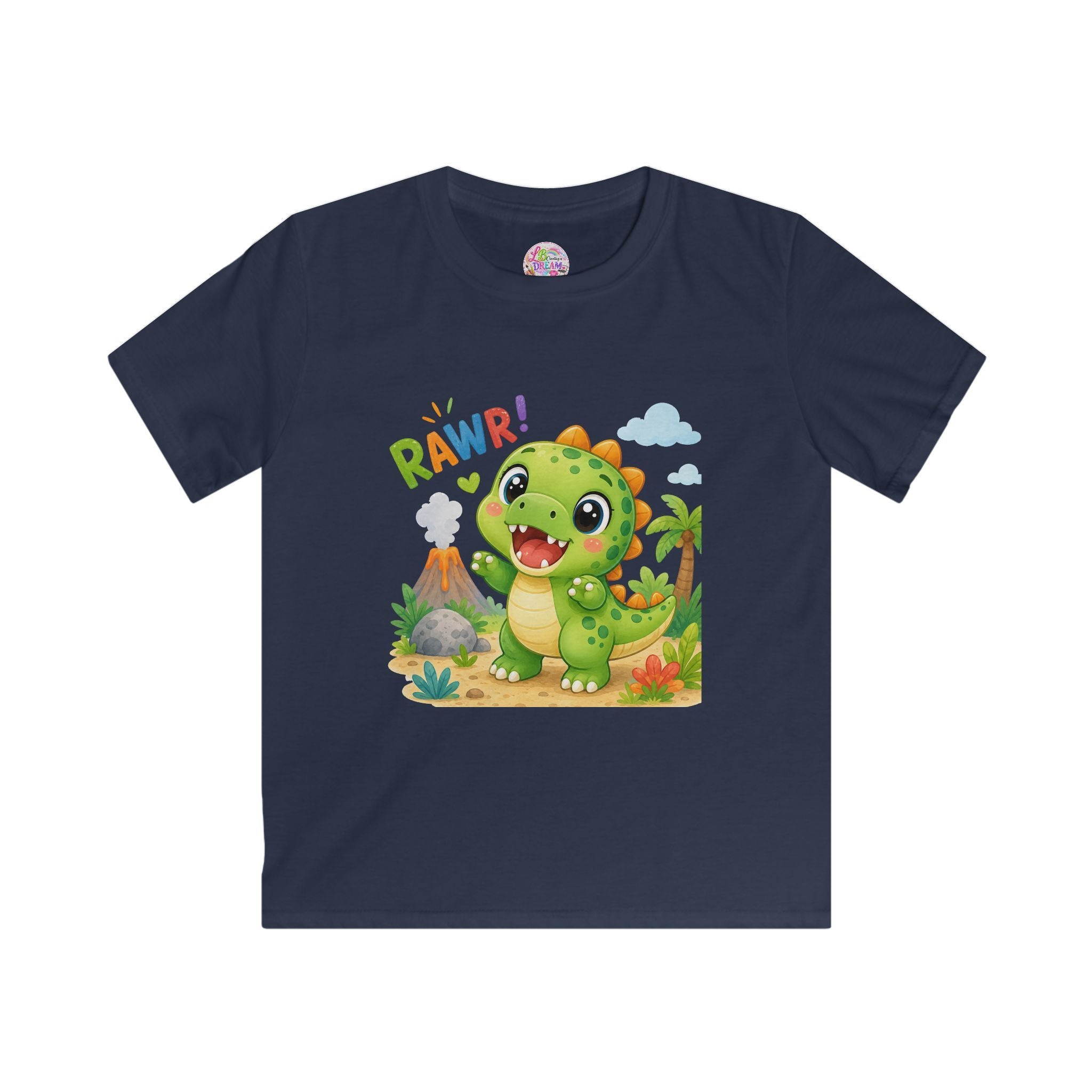Kids Dinosaur Tee — Cute 'RAWR!' Cartoon Dino Shirt for Toddlers & Preschoolers