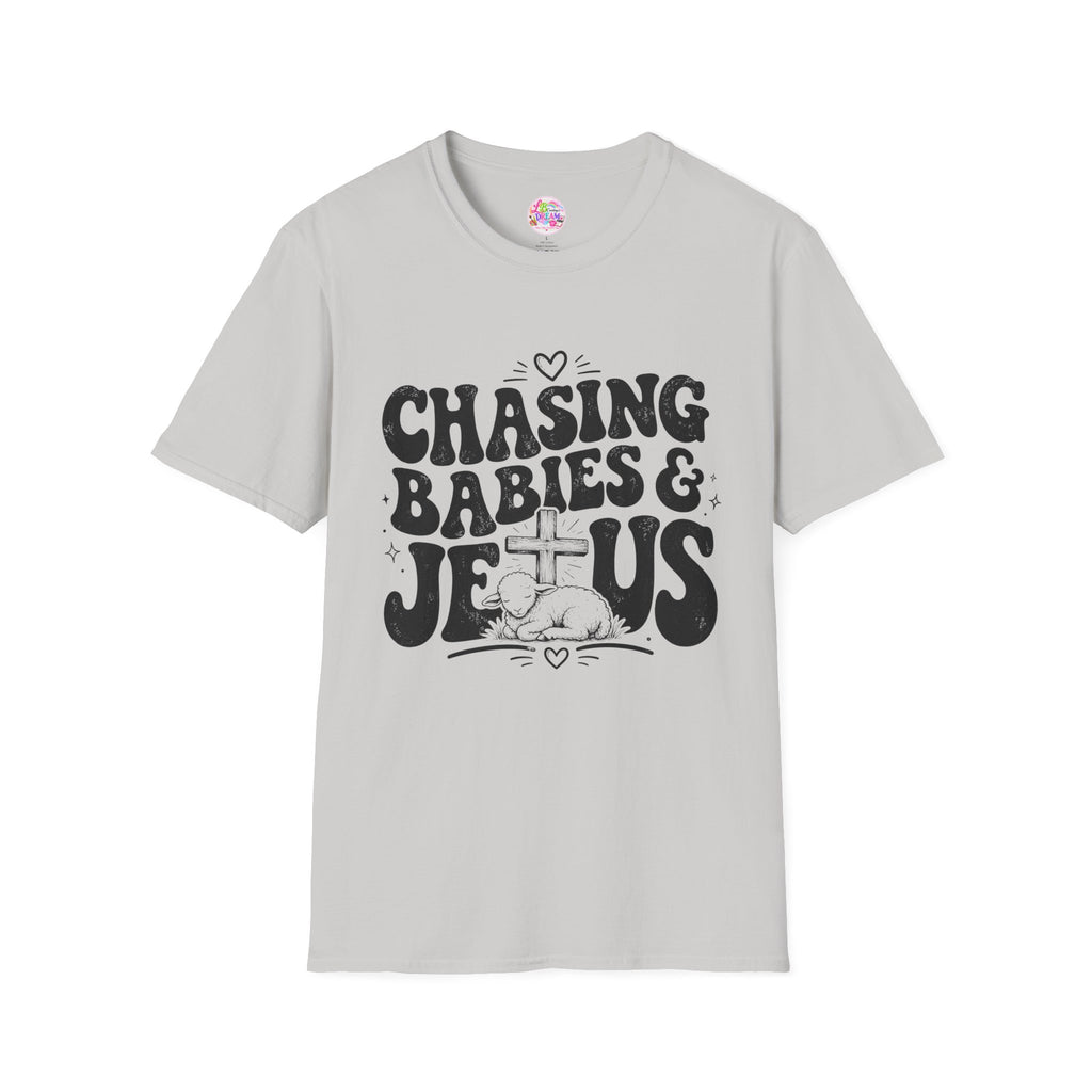 Chasing Babies & Jesus T-Shirt — Retro Christian Faith Graphic Tee