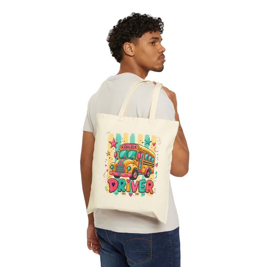 School Bus Driver Tote Bag — Colorful 'Driver' Canvas Tote