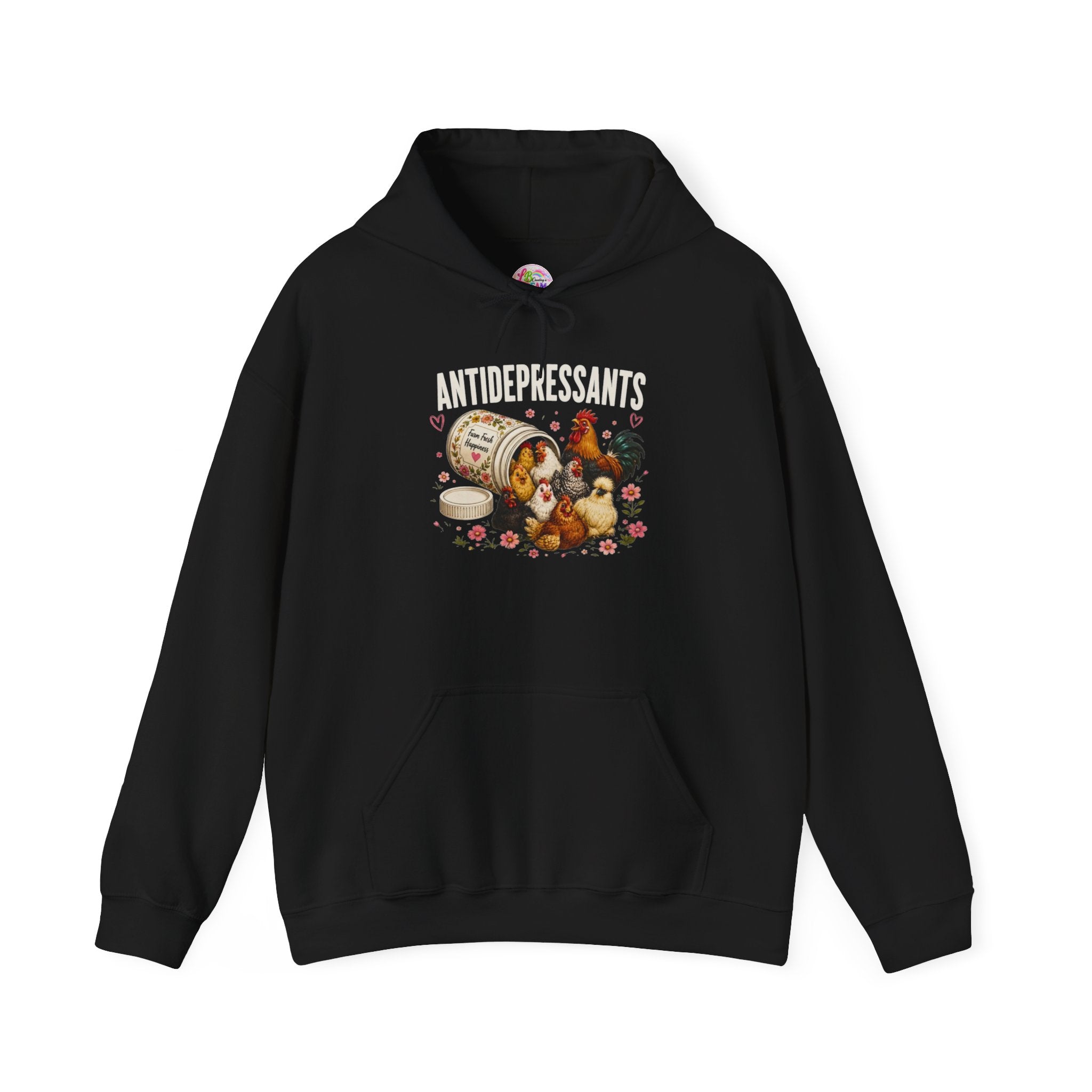 Antidepressants Coffee & Pastry Hoodie – Retro Black Graphic Sweatshirt