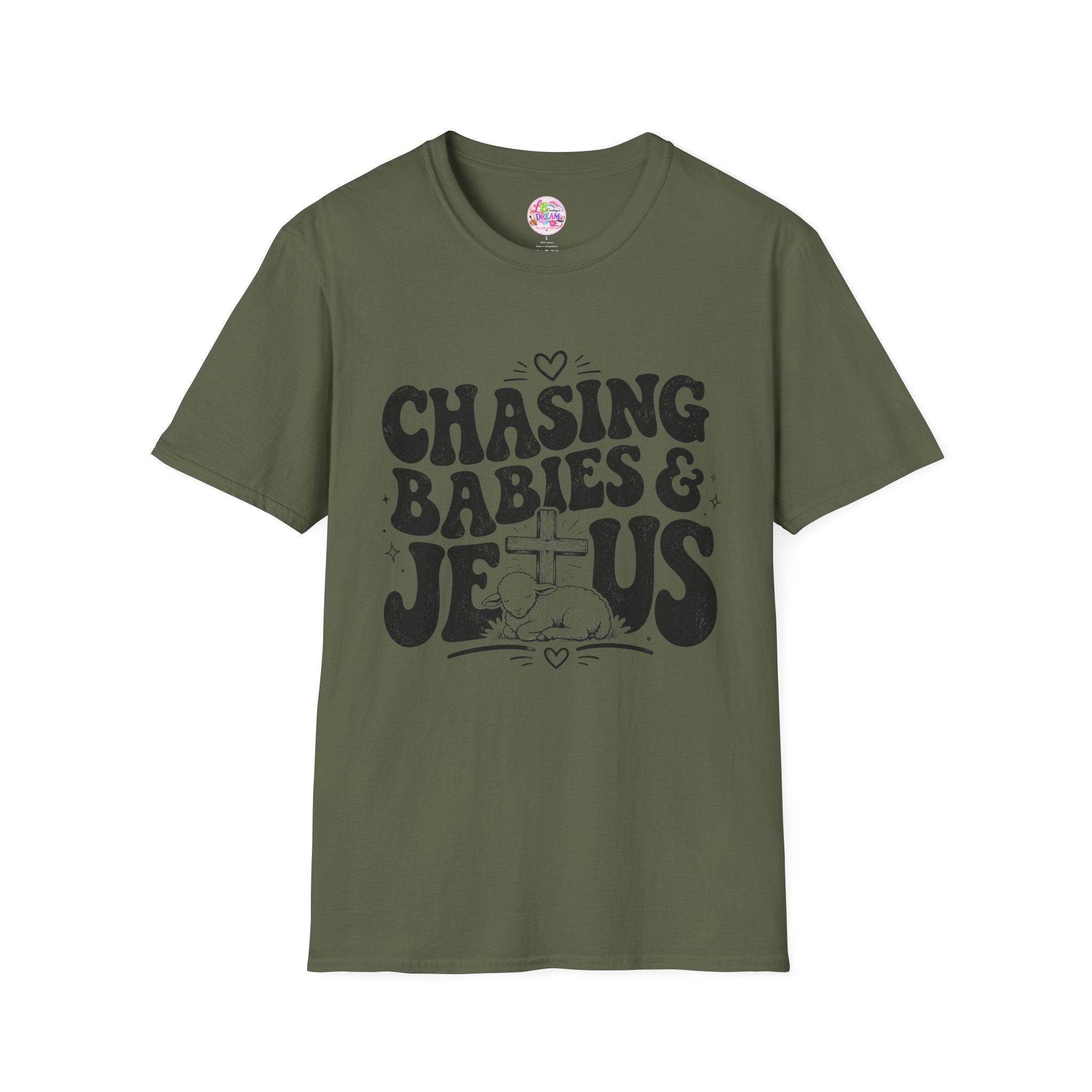 Chasing Babies & Jesus T-Shirt — Retro Christian Faith Graphic Tee