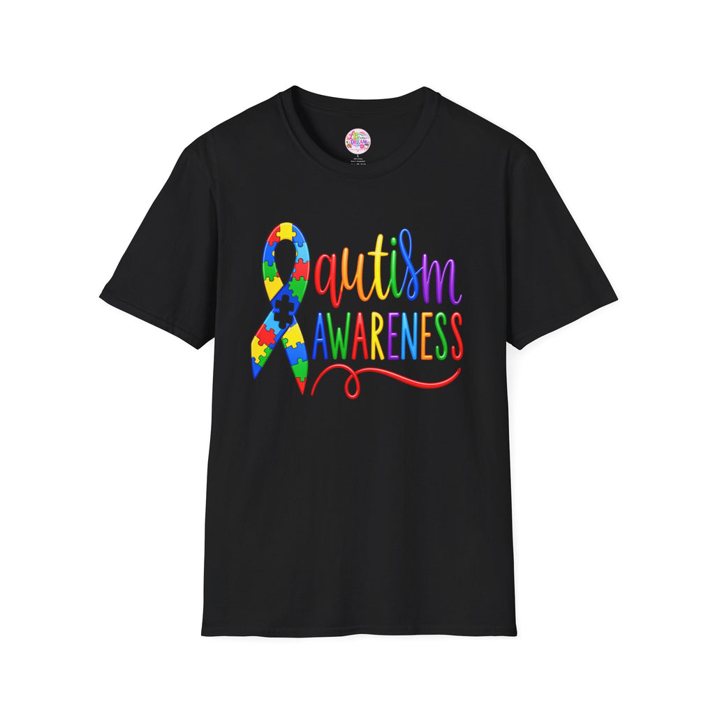 Autism Awareness T-Shirt — Colorful Puzzle Ribbon Design