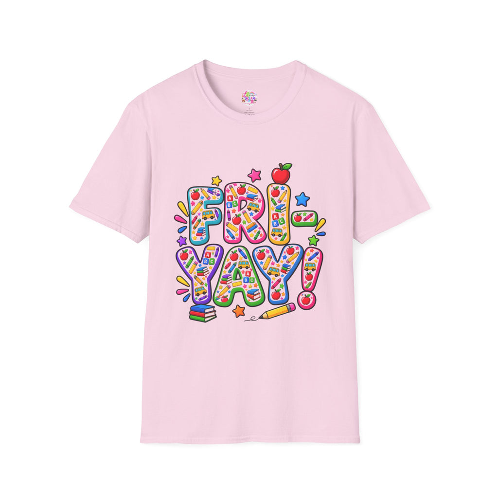 Fri-Yay T-Shirt – Colorful Teacher, Bus Driver & Bus Aide Graphic Tee
