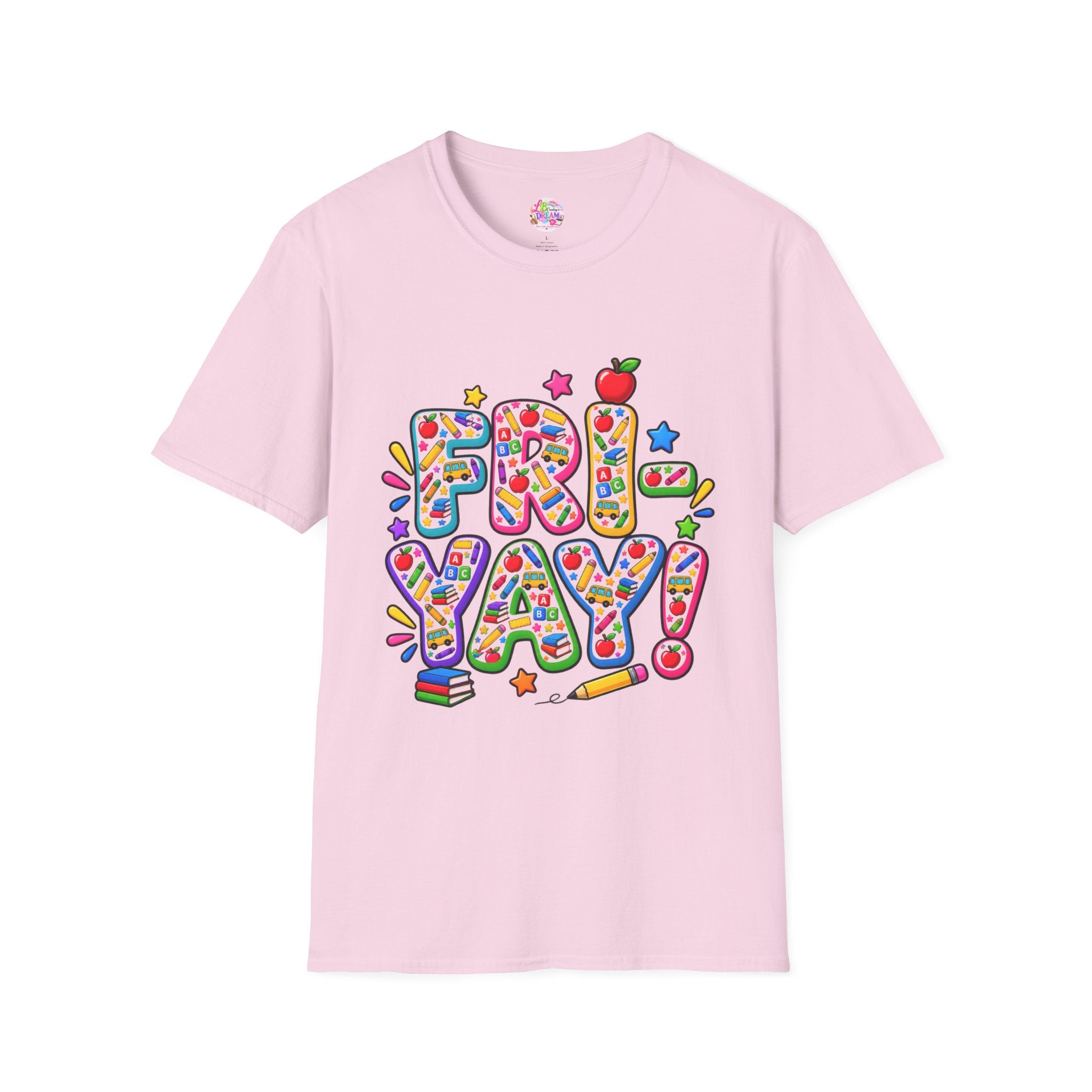 Fri-Yay T-Shirt – Colorful Teacher, Bus Driver & Bus Aide Graphic Tee