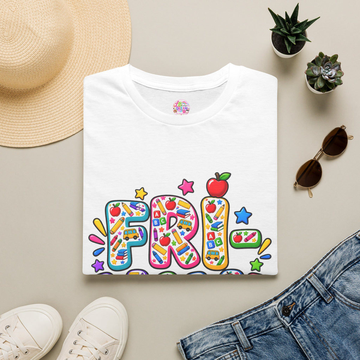 Fri-Yay T-Shirt – Colorful Teacher, Bus Driver & Bus Aide Graphic Tee