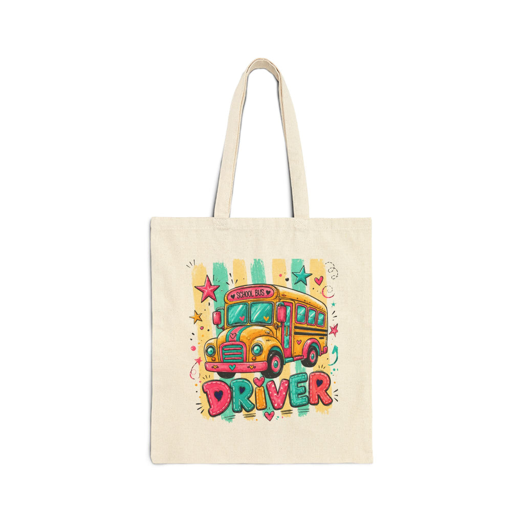 School Bus Driver Tote Bag — Colorful 'Driver' Canvas Tote