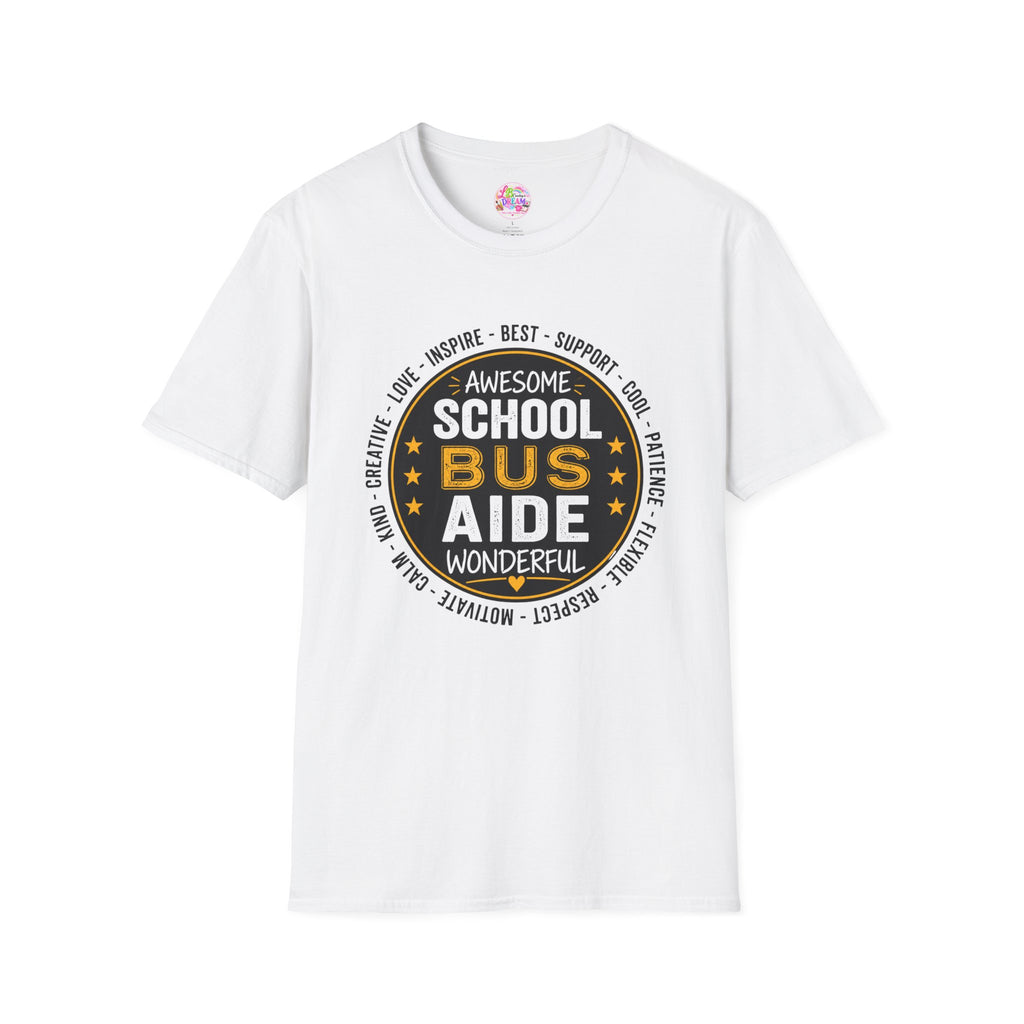 School Bus Aide T-Shirt — "Awesome School Bus" Appreciation Tee for Drivers & Aides