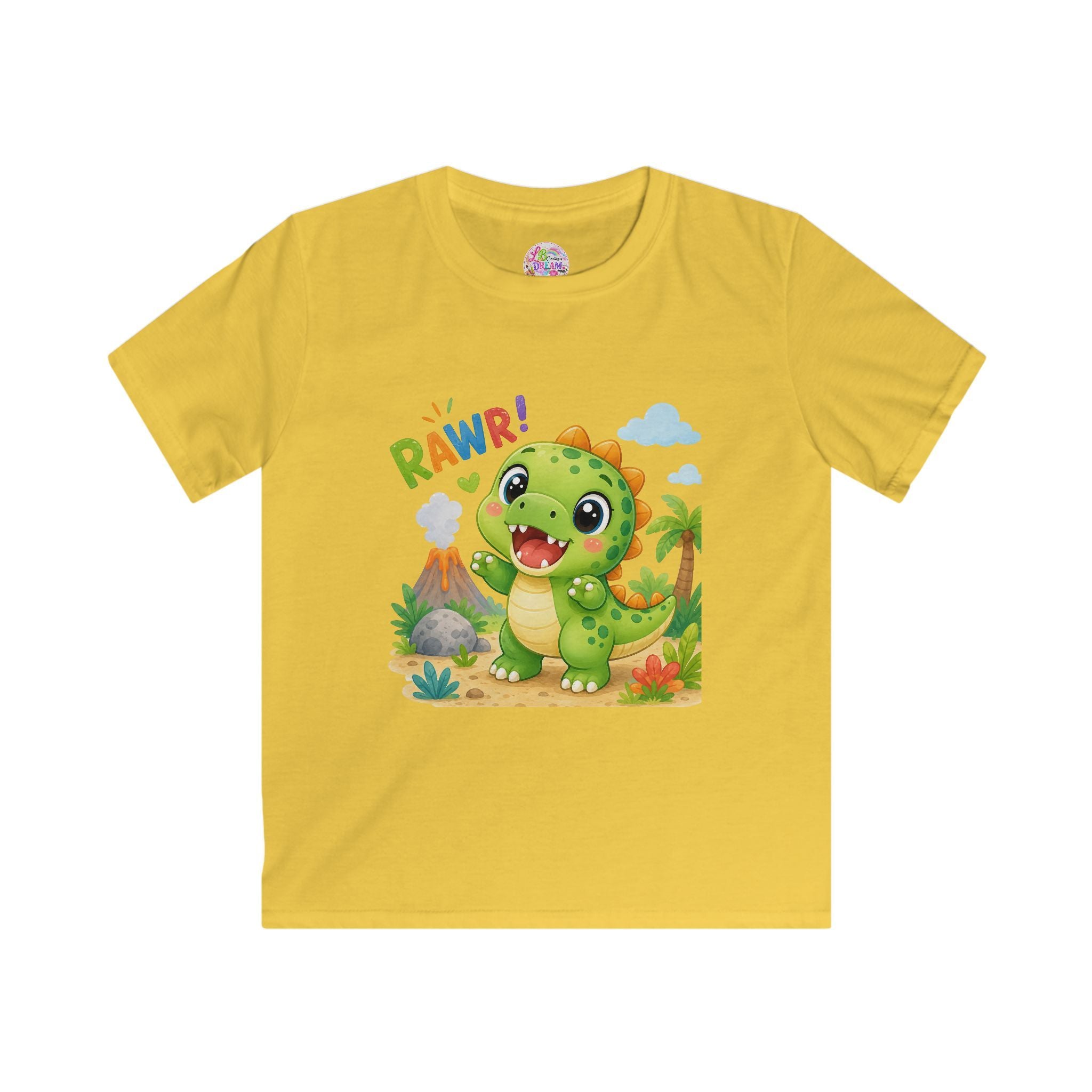 Kids Dinosaur Tee — Cute 'RAWR!' Cartoon Dino Shirt for Toddlers & Preschoolers