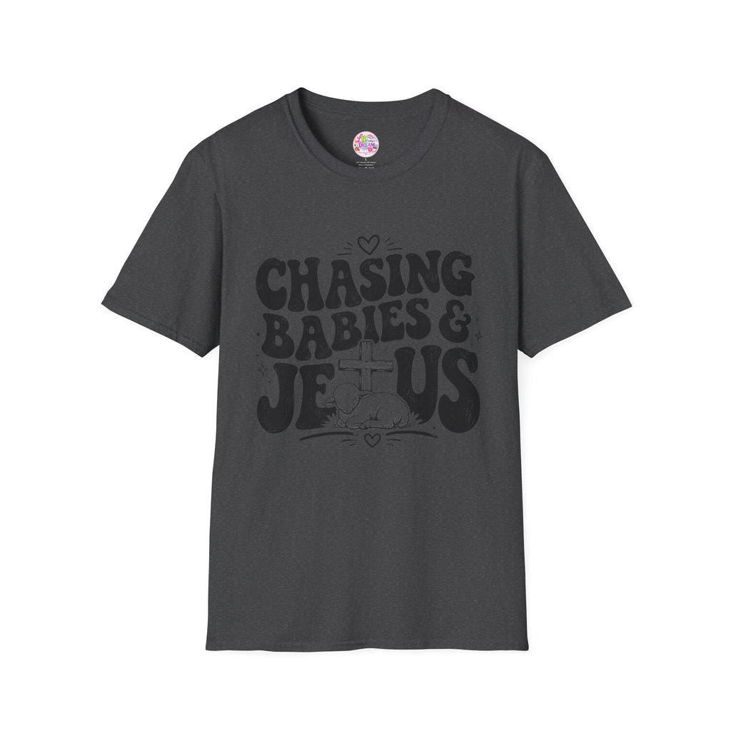 Chasing Babies & Jesus T-Shirt — Retro Christian Faith Graphic Tee
