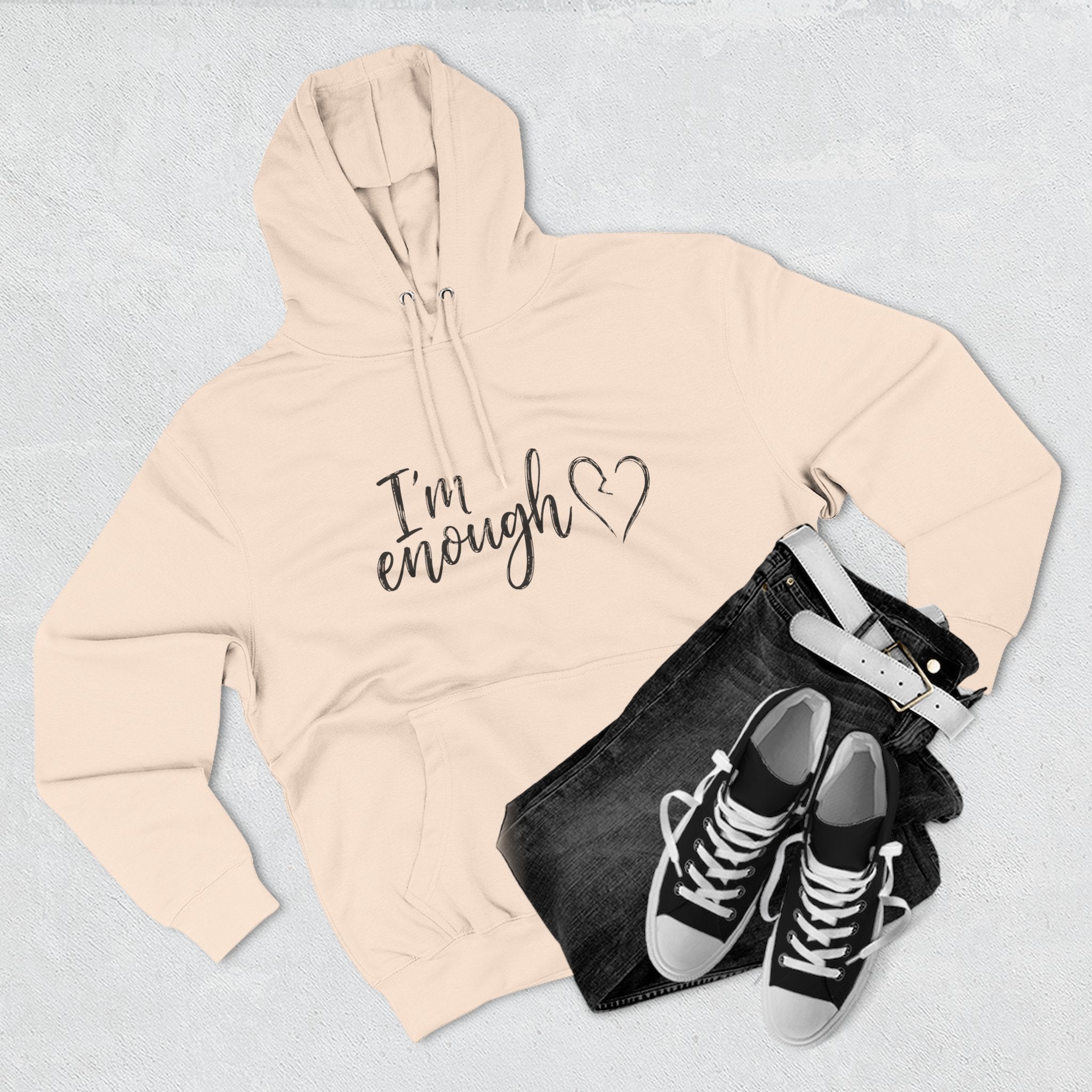 I'm Enough Fleece Hoodie - Self-Love Comfort Pullover