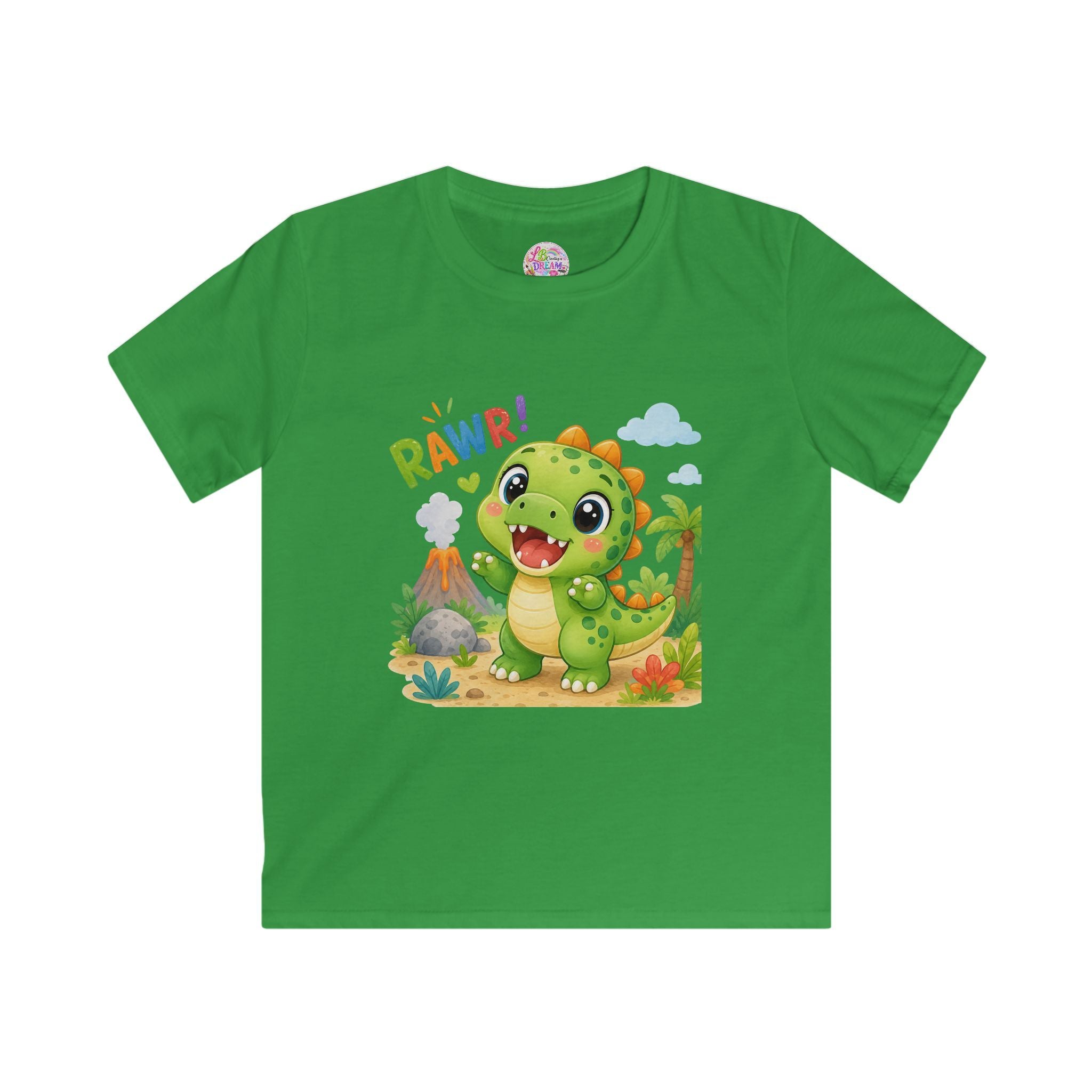 Kids Dinosaur Tee — Cute 'RAWR!' Cartoon Dino Shirt for Toddlers & Preschoolers