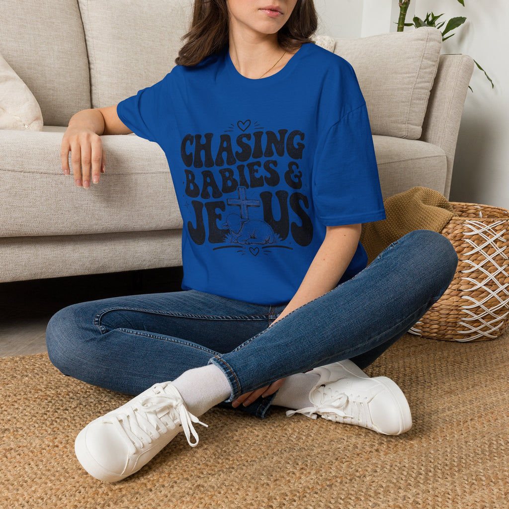 Chasing Babies & Jesus T-Shirt — Retro Christian Faith Graphic Tee