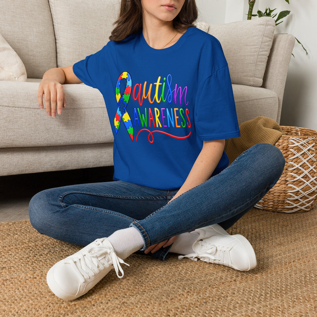 Autism Awareness T-Shirt — Colorful Puzzle Ribbon Design