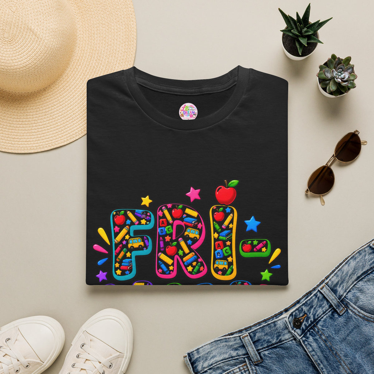 Fri-Yay T-Shirt – Colorful Teacher, Bus Driver & Bus Aide Graphic Tee
