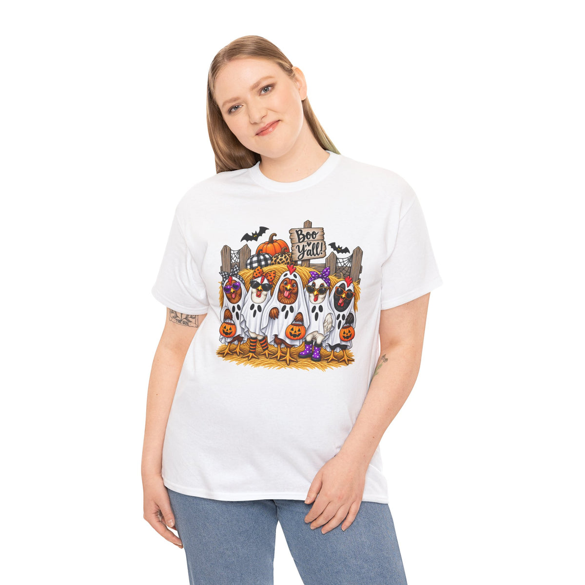 Halloween Ghosts and Pumpkins T-Shirt – Cute 'Bee-Yall' Fall Costume Tee