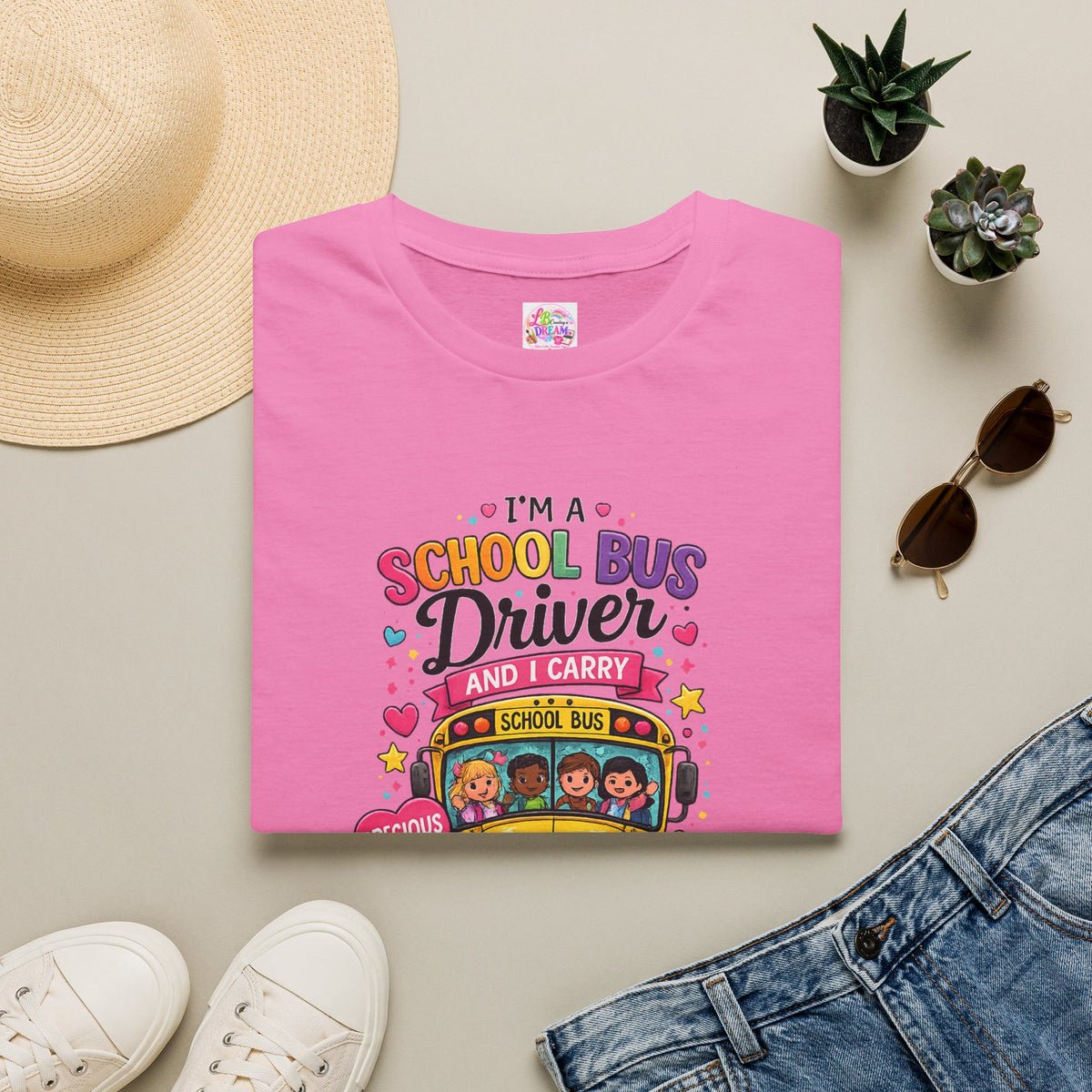 School Bus Driver T-Shirt — “I Carry Precious Cargo” Colorful Graphic Tee