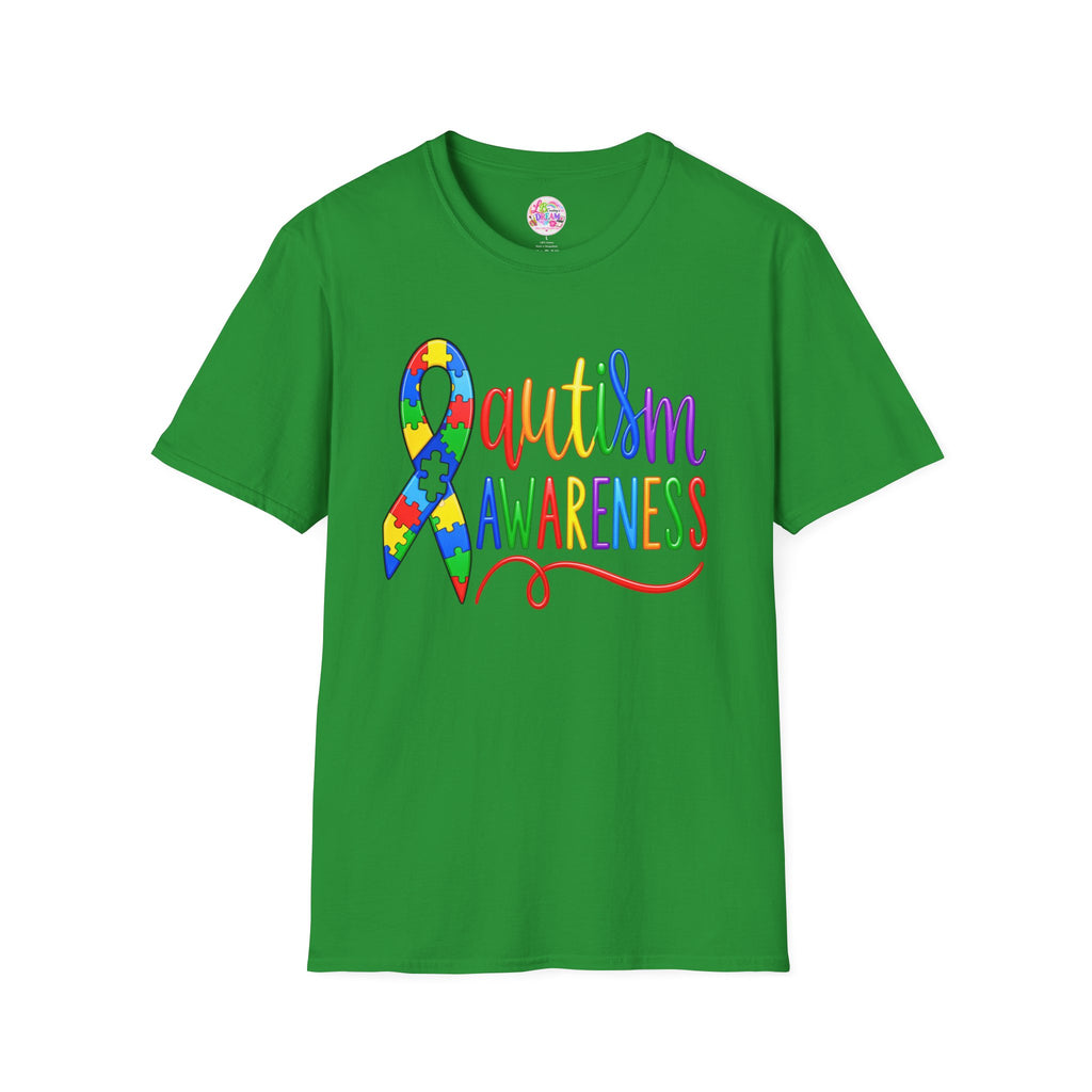 Autism Awareness T-Shirt — Colorful Puzzle Ribbon Design