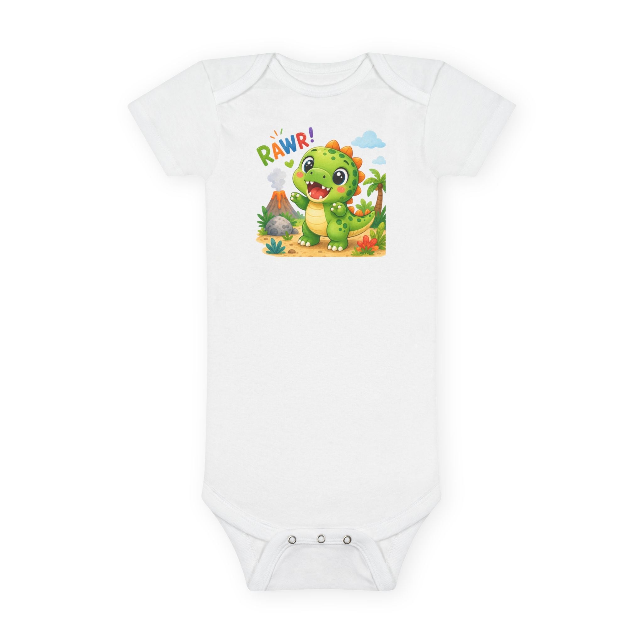 Baby Dinosaur Onesie – "RAWR!" Organic Cotton Bodysuit