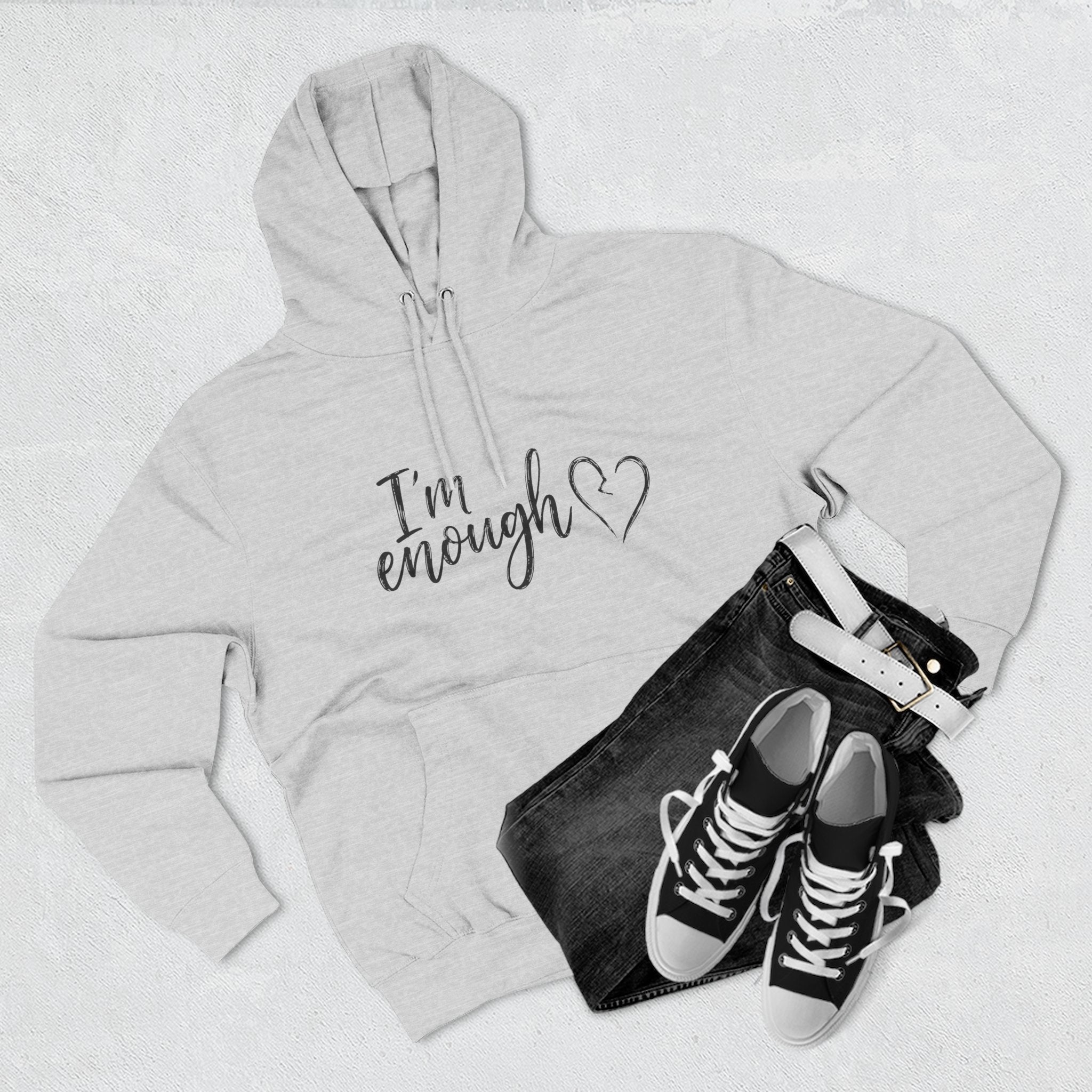 I'm Enough Fleece Hoodie - Self-Love Comfort Pullover