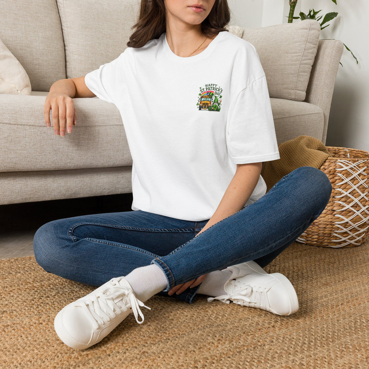 St. Patrick's Day T-Shirt - 'Happy St. Patrick's Day' Shamrock Truck Pocket Tee