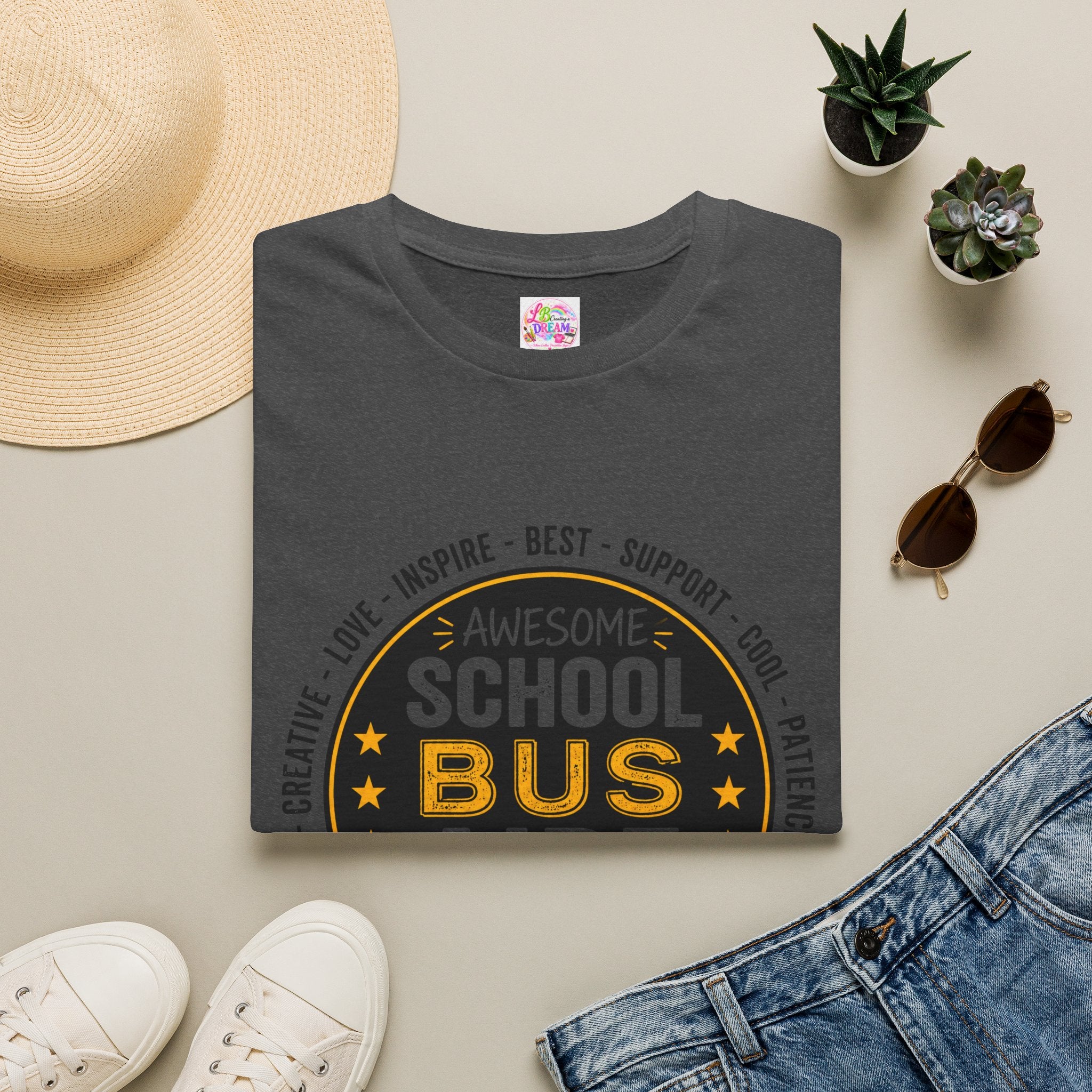School Bus Aide T-Shirt — "Awesome School Bus" Appreciation Tee for Drivers & Aides