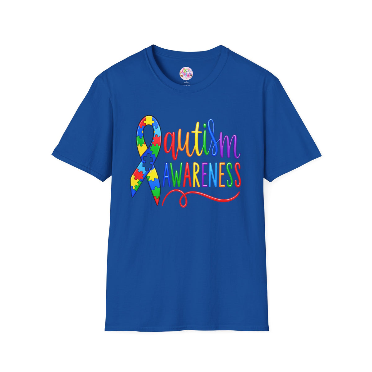 Autism Awareness T-Shirt — Colorful Puzzle Ribbon Design