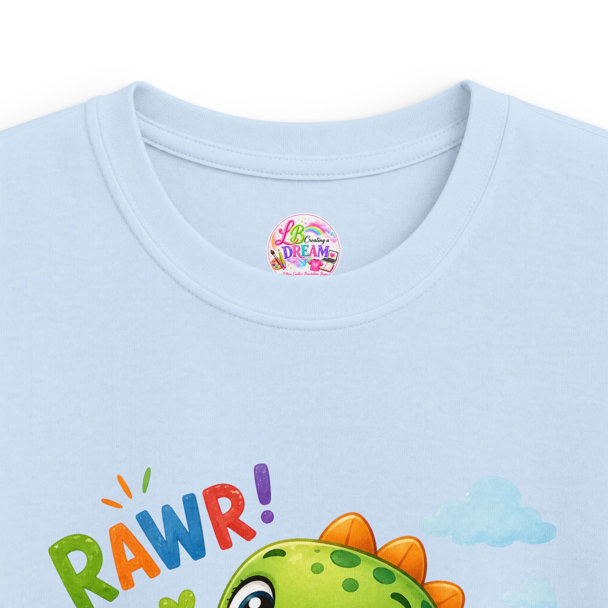 Kids Dinosaur Tee — Cute 'RAWR!' Cartoon Dino Shirt for Toddlers & Preschoolers