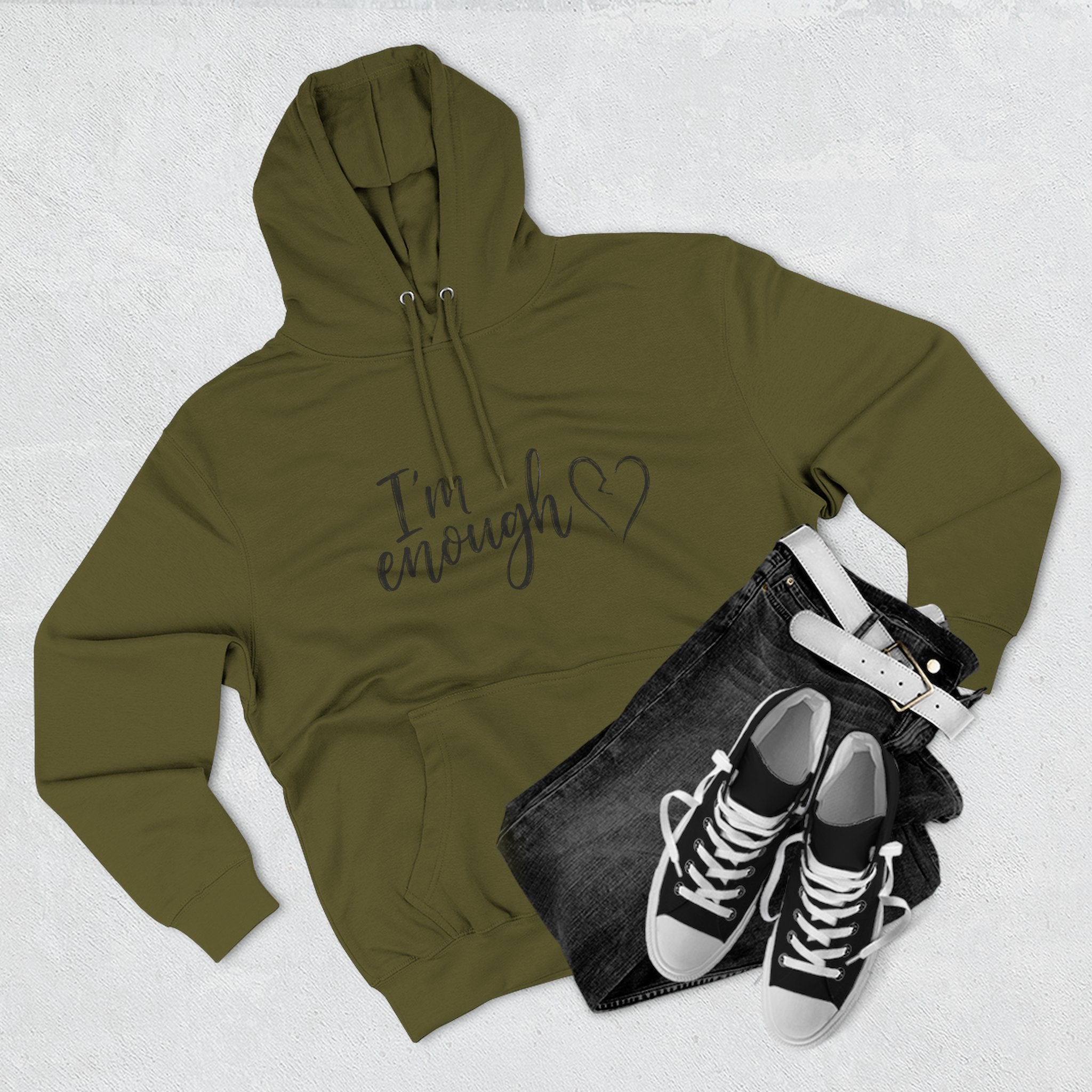 I'm Enough Fleece Hoodie - Self-Love Comfort Pullover