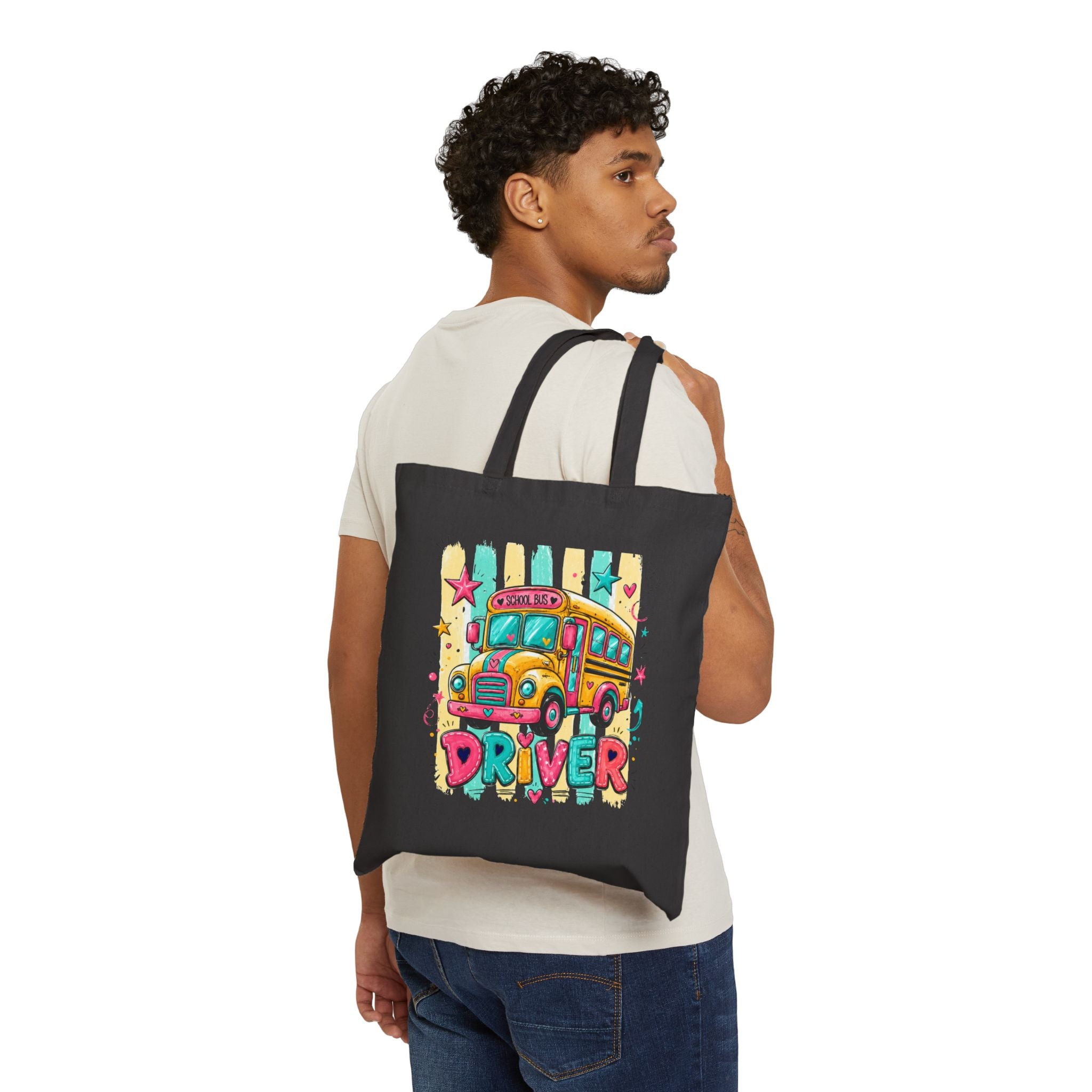 School Bus Driver Tote Bag — Colorful 'Driver' Canvas Tote