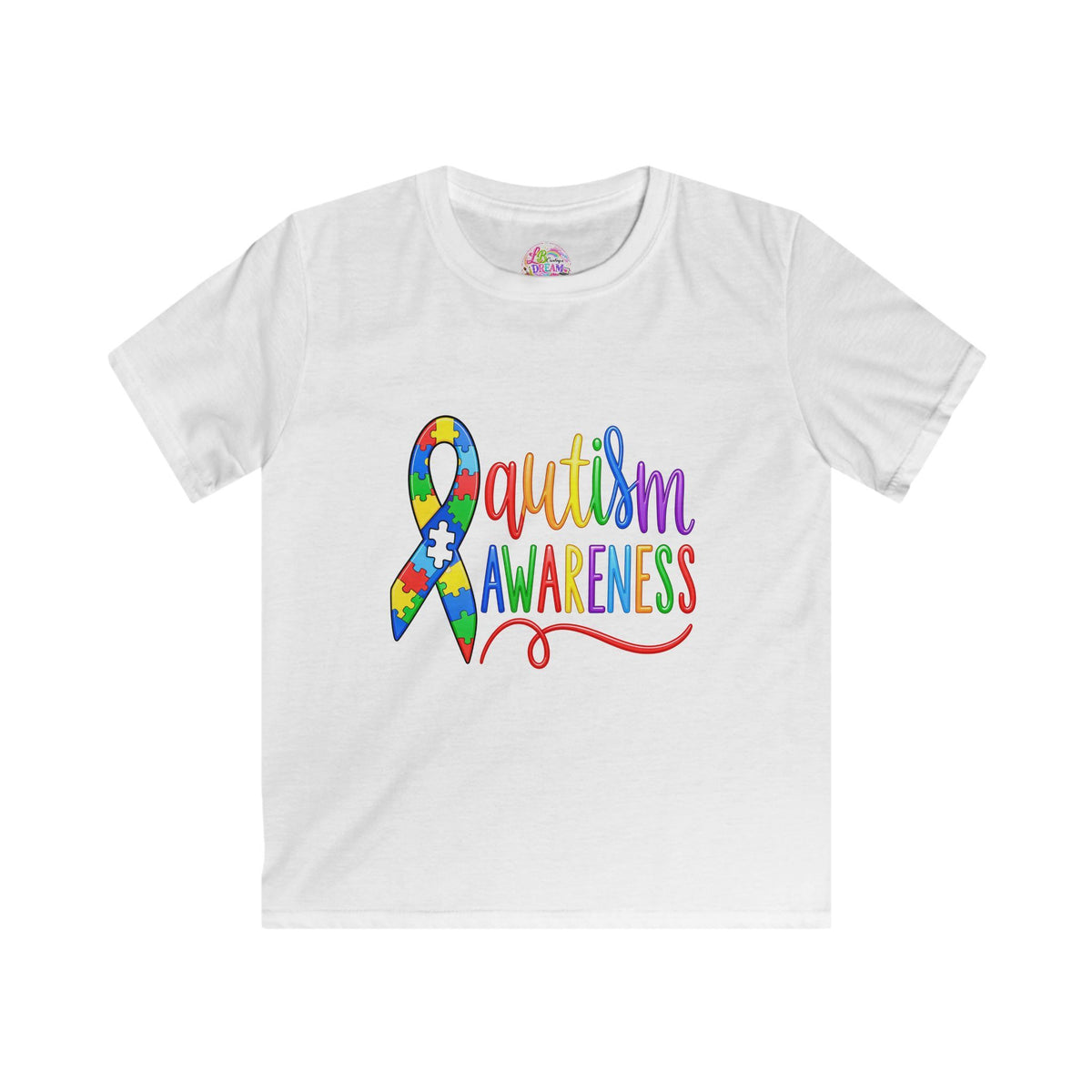 Kids Autism Awareness T-Shirt – Colorful Puzzle Ribbon Tee