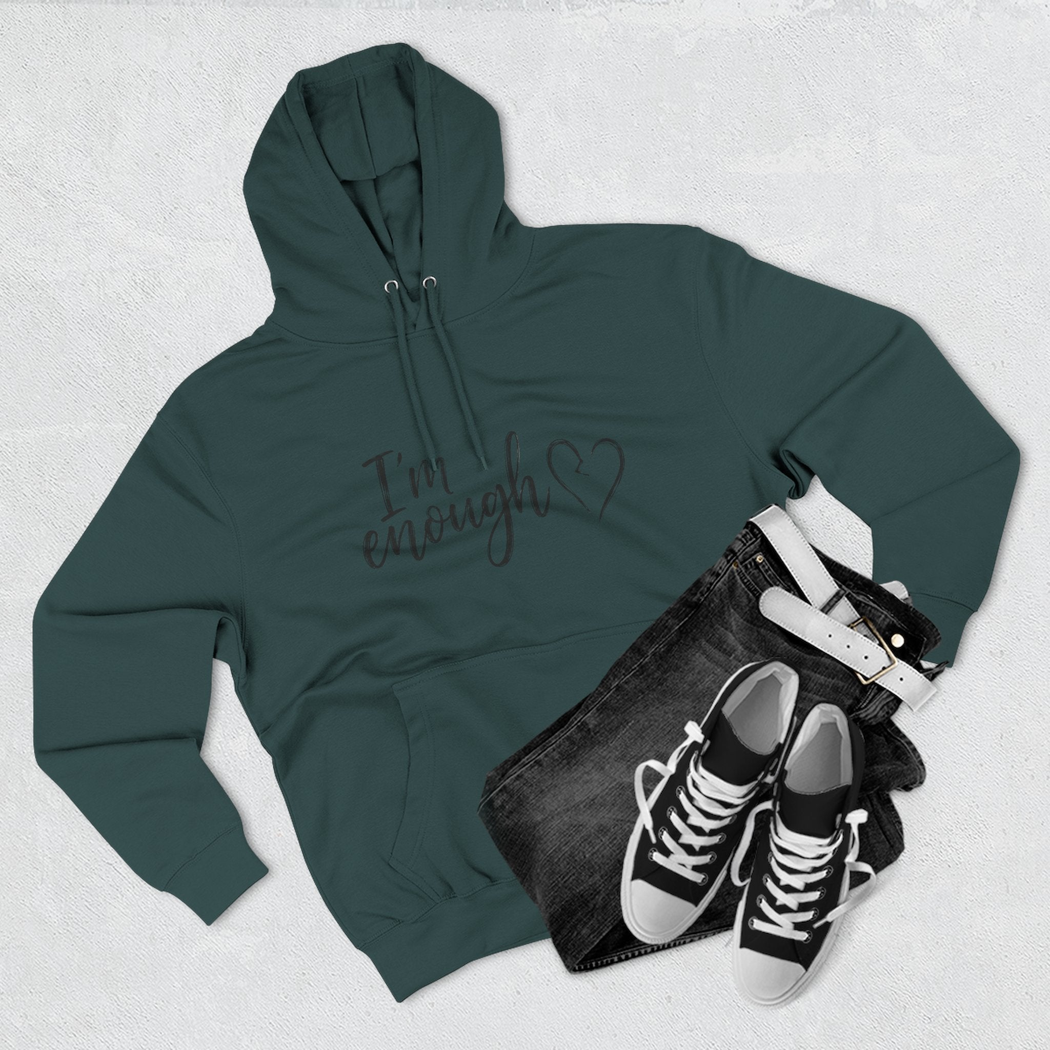 I'm Enough Fleece Hoodie - Self-Love Comfort Pullover