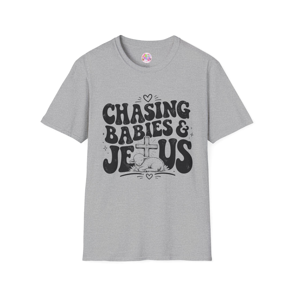 Chasing Babies & Jesus T-Shirt — Retro Christian Faith Graphic Tee