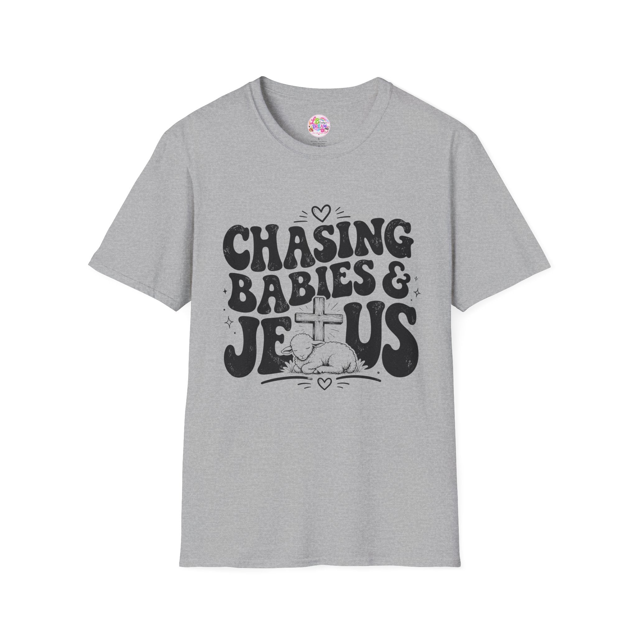 Chasing Babies & Jesus T-Shirt — Retro Christian Faith Graphic Tee
