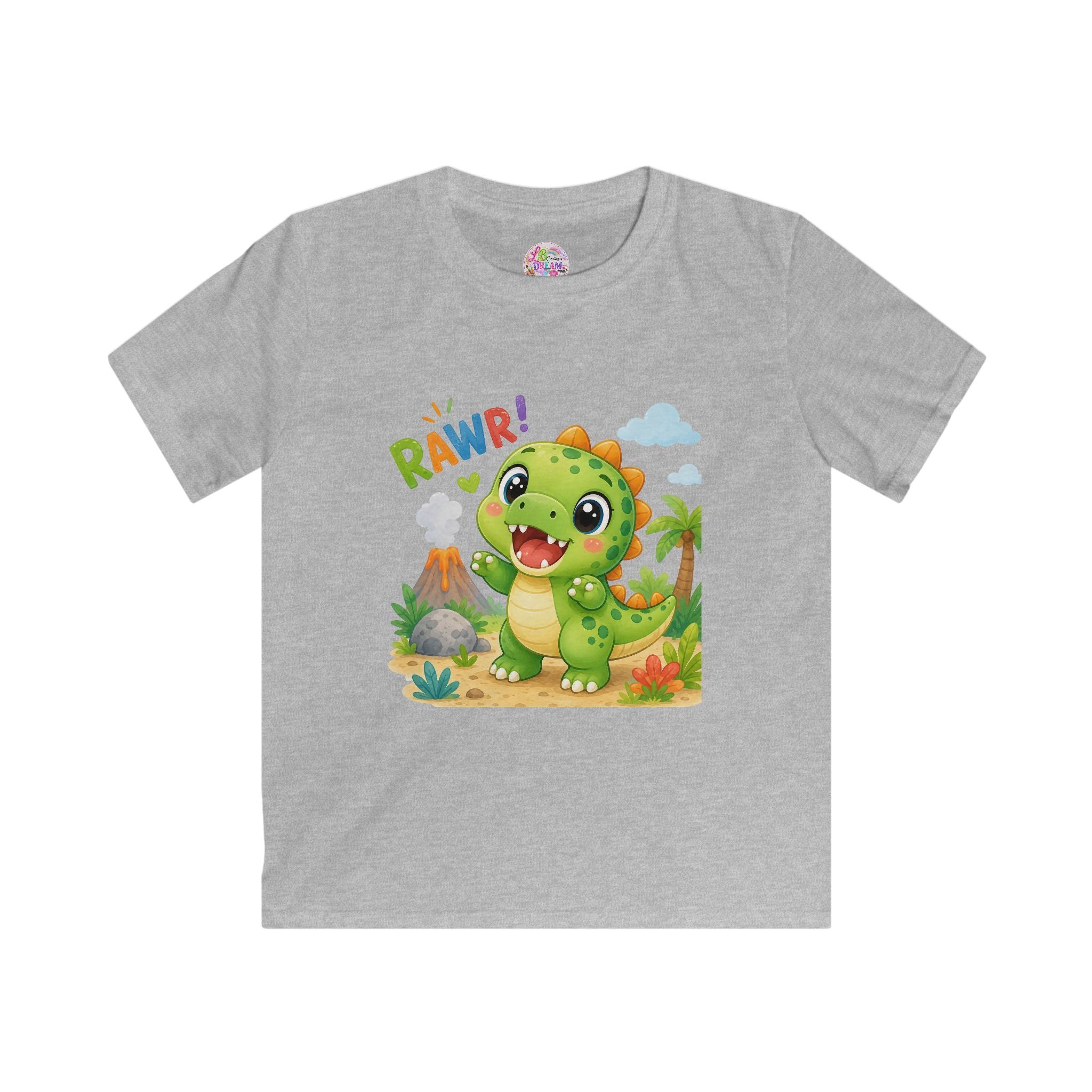 Kids Dinosaur Tee — Cute 'RAWR!' Cartoon Dino Shirt for Toddlers & Preschoolers