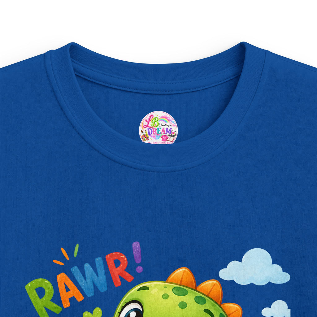 Kids Dinosaur Tee — Cute 'RAWR!' Cartoon Dino Shirt for Toddlers & Preschoolers