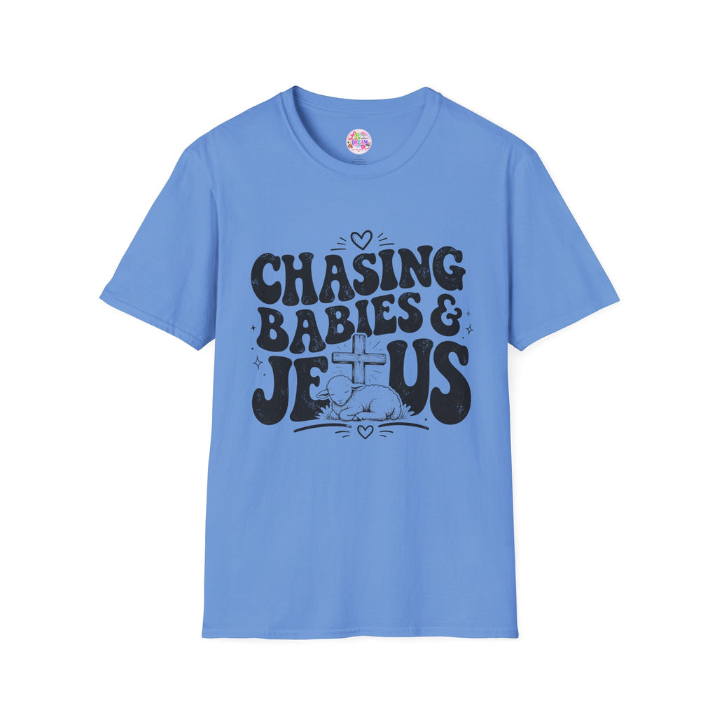 Chasing Babies & Jesus T-Shirt — Retro Christian Faith Graphic Tee