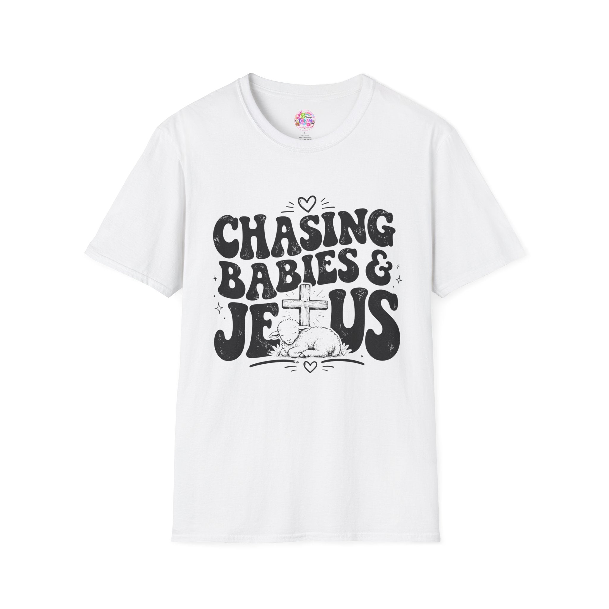 Chasing Babies & Jesus T-Shirt — Retro Christian Faith Graphic Tee
