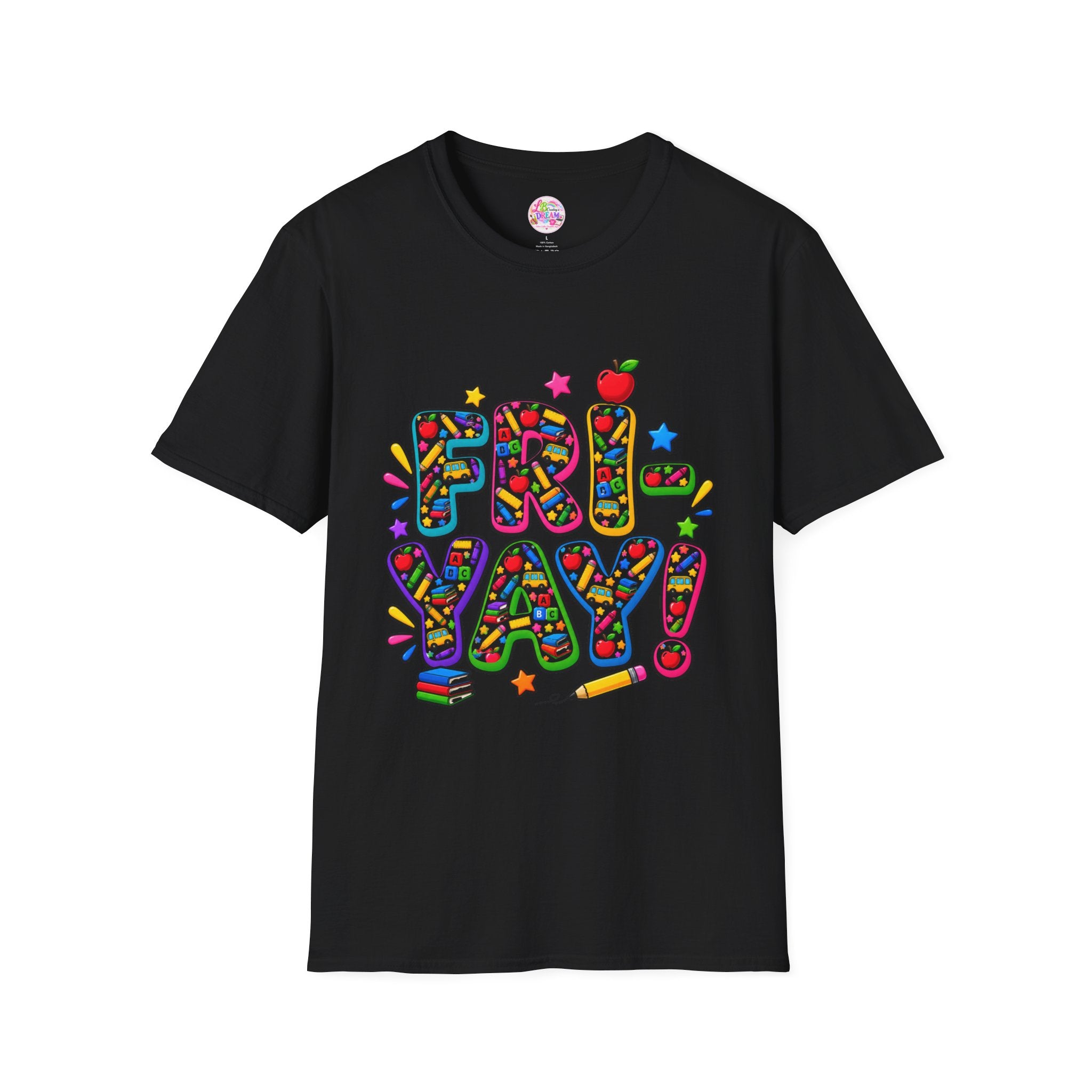 Fri-Yay T-Shirt – Colorful Teacher, Bus Driver & Bus Aide Graphic Tee