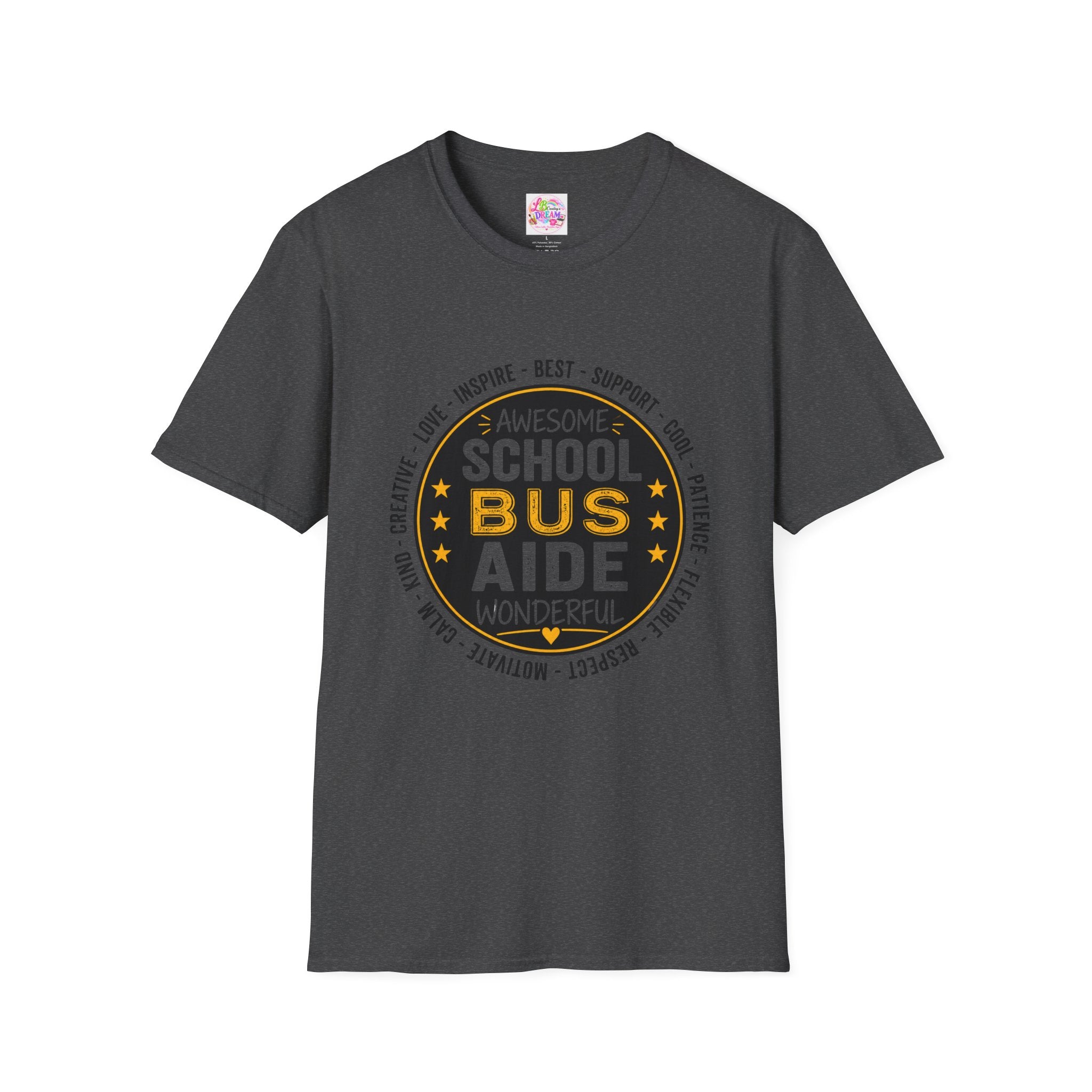 School Bus Aide T-Shirt — "Awesome School Bus" Appreciation Tee for Drivers & Aides