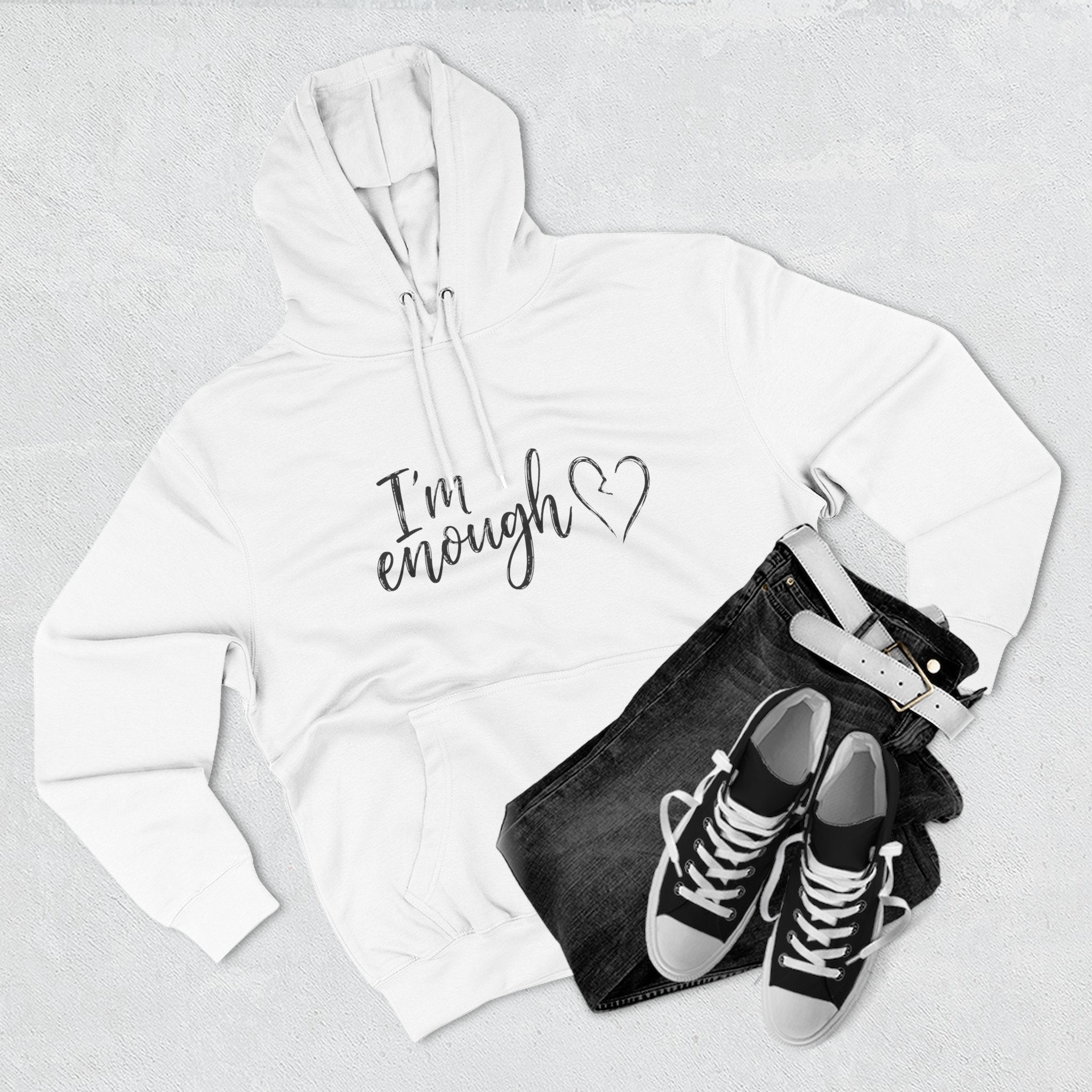 I'm Enough Fleece Hoodie - Self-Love Comfort Pullover