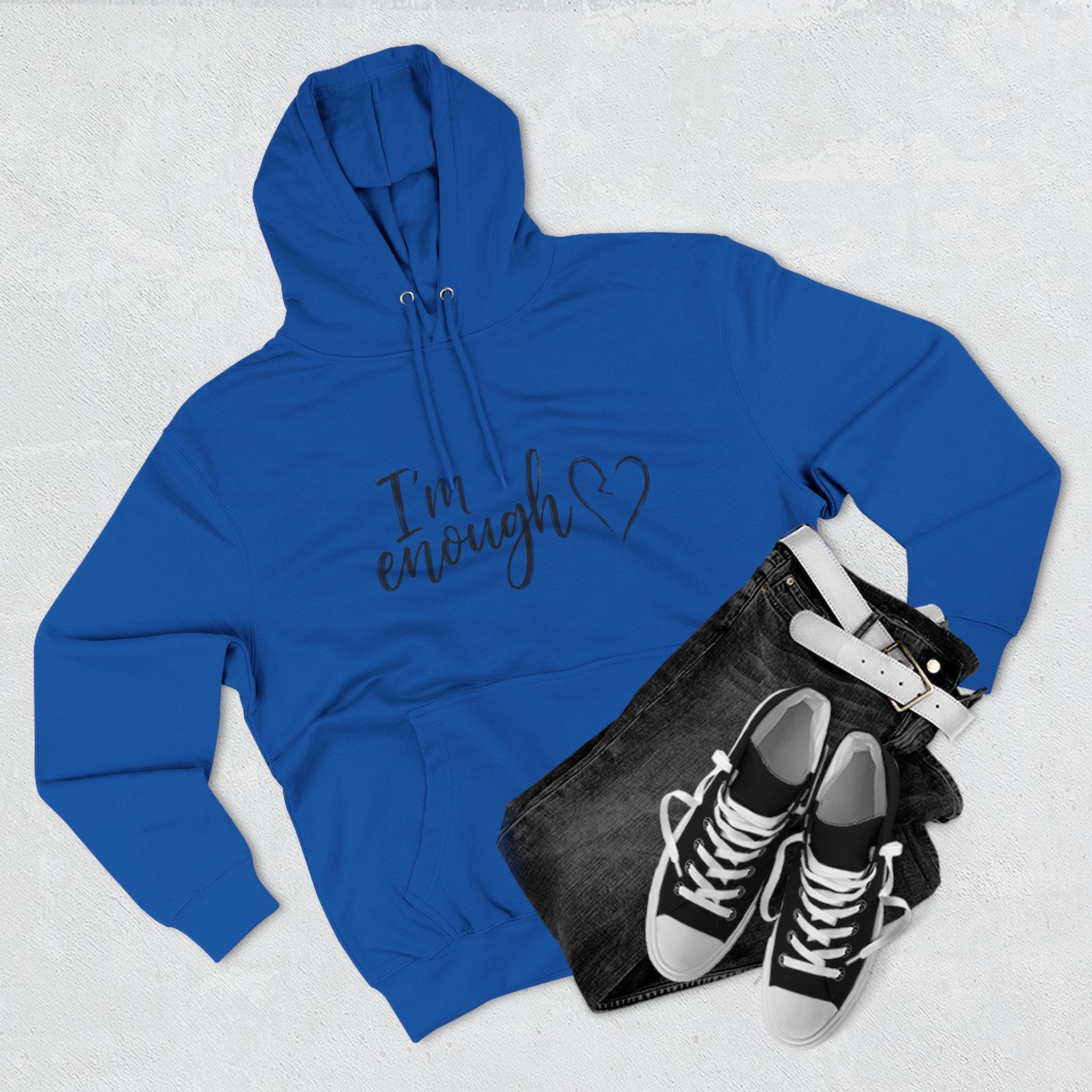 I'm Enough Fleece Hoodie - Self-Love Comfort Pullover