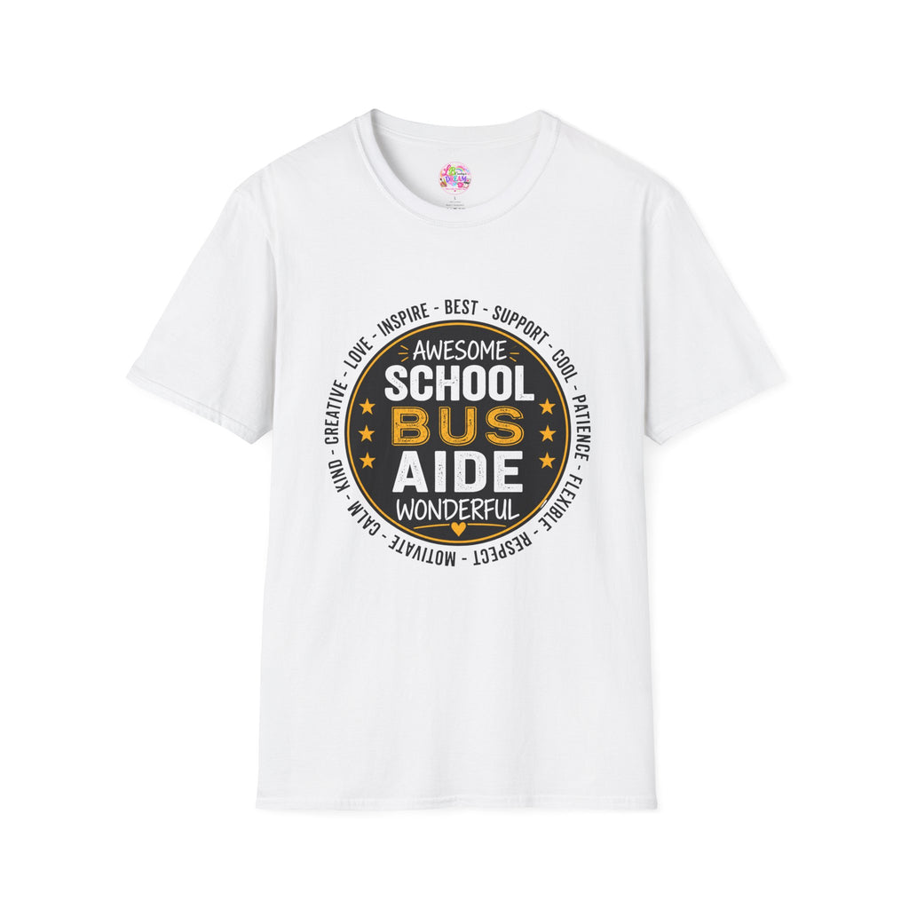 School Bus Aide T-Shirt — "Awesome School Bus" Appreciation Tee for Drivers & Aides