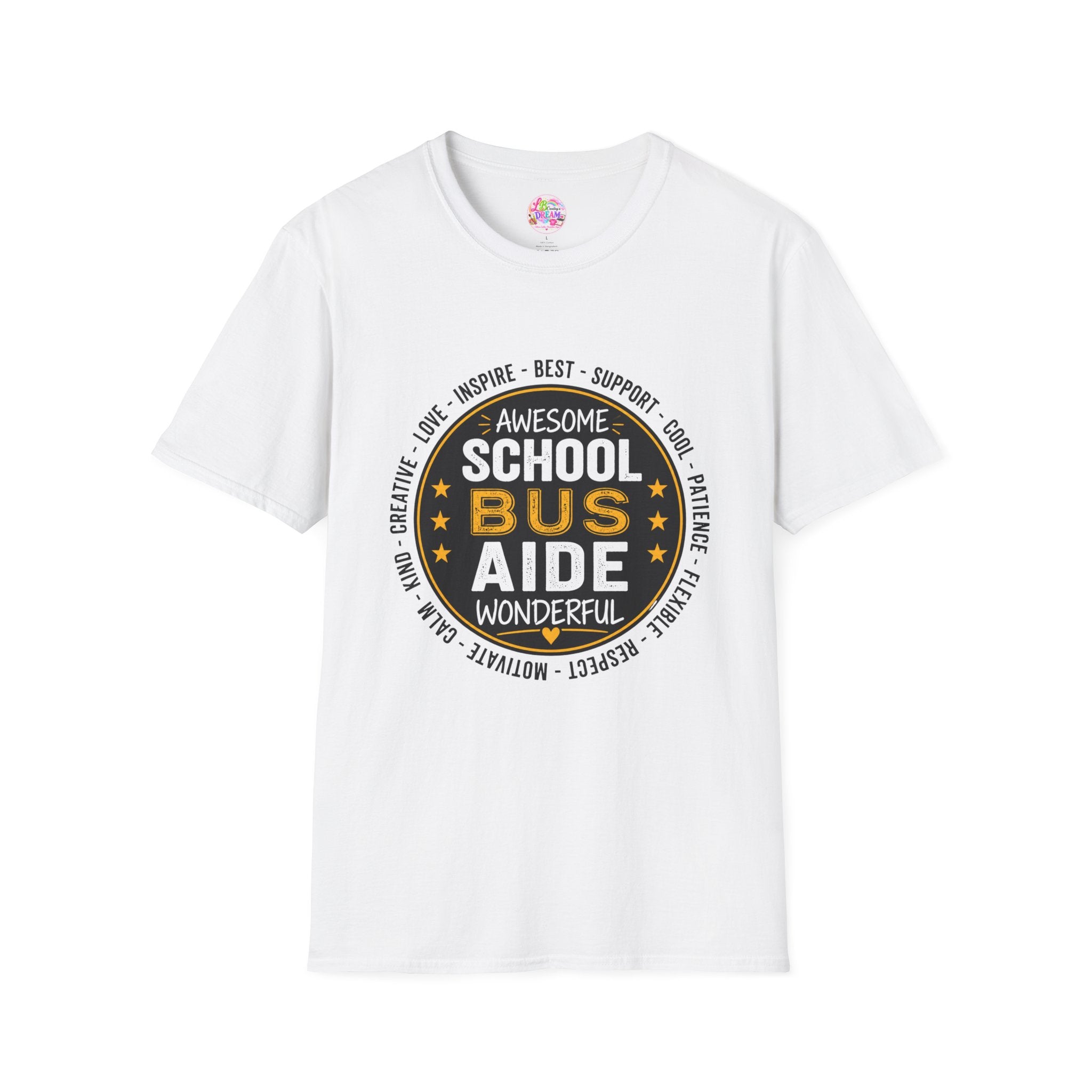 School Bus Aide T-Shirt — "Awesome School Bus" Appreciation Tee for Drivers & Aides