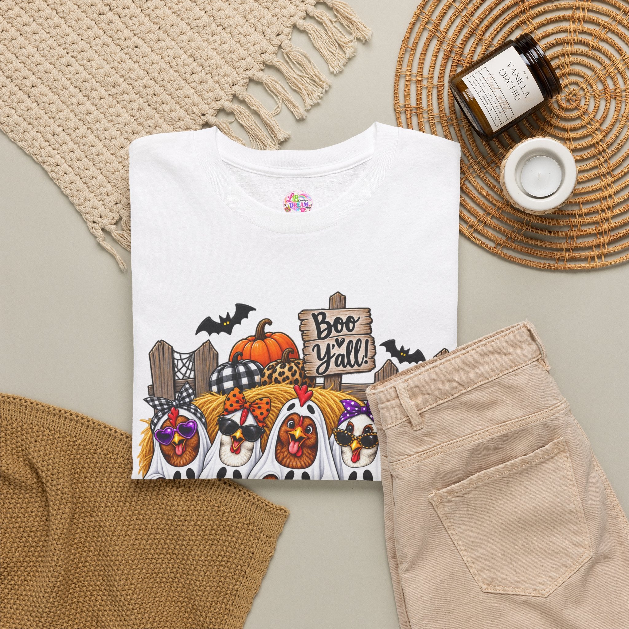 Halloween Ghosts and Pumpkins T-Shirt – Cute 'Bee-Yall' Fall Costume Tee