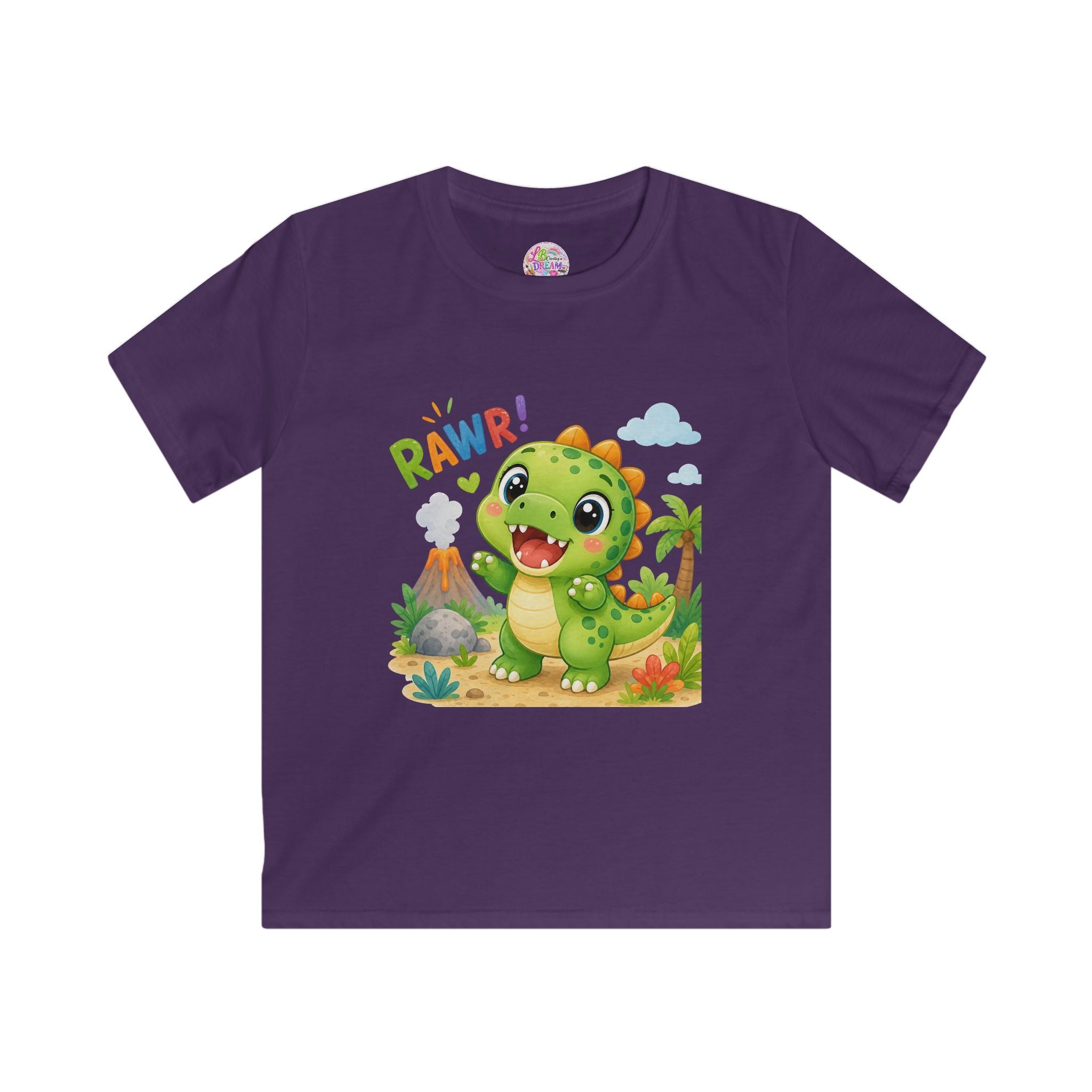 Kids Dinosaur Tee — Cute 'RAWR!' Cartoon Dino Shirt for Toddlers & Preschoolers