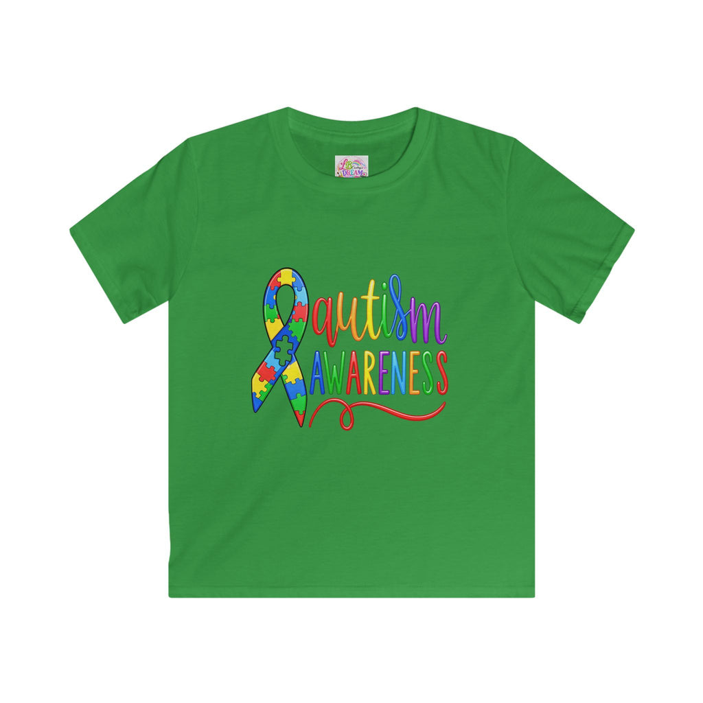 Kids Autism Awareness T-Shirt – Colorful Puzzle Ribbon Tee