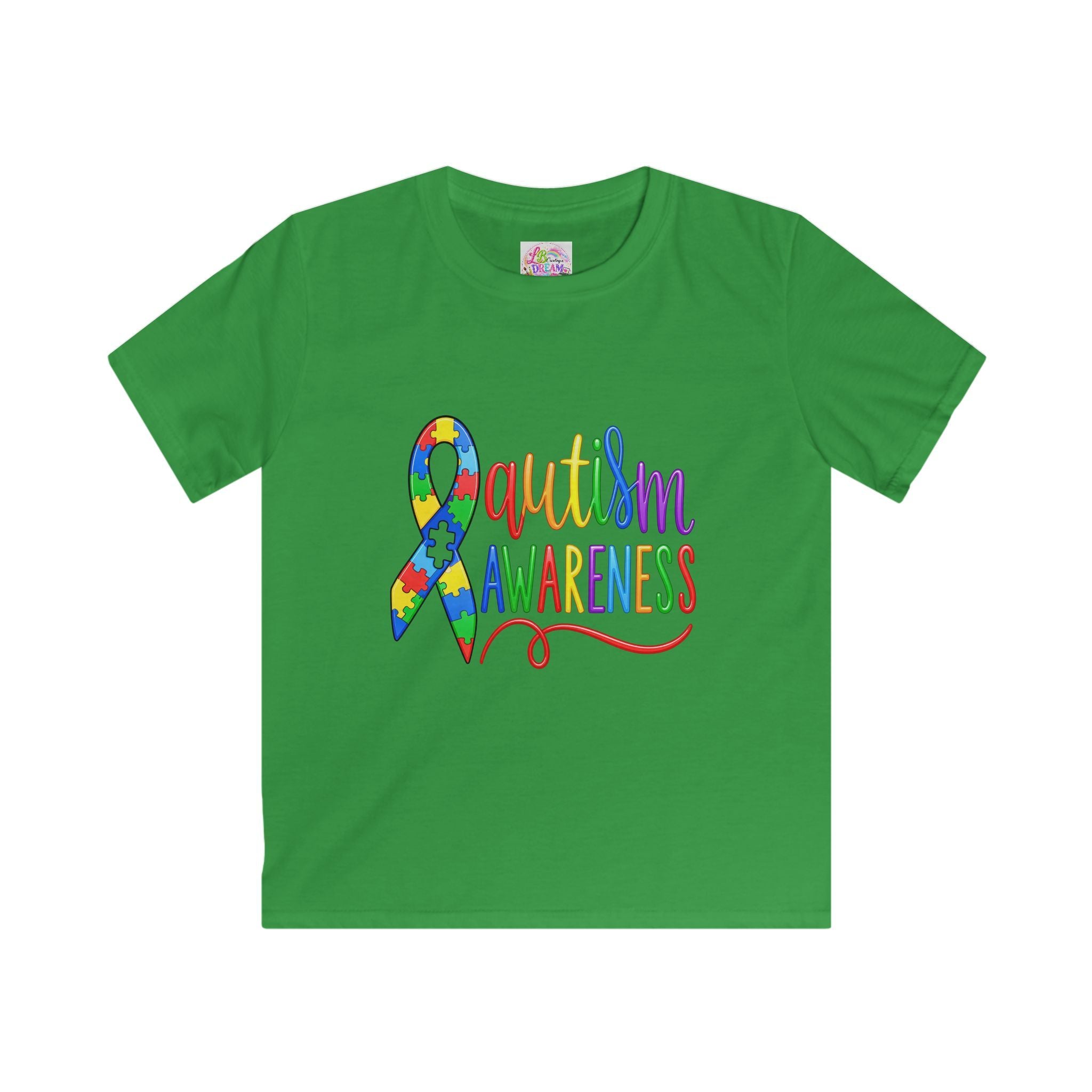 Kids Autism Awareness T-Shirt – Colorful Puzzle Ribbon Tee